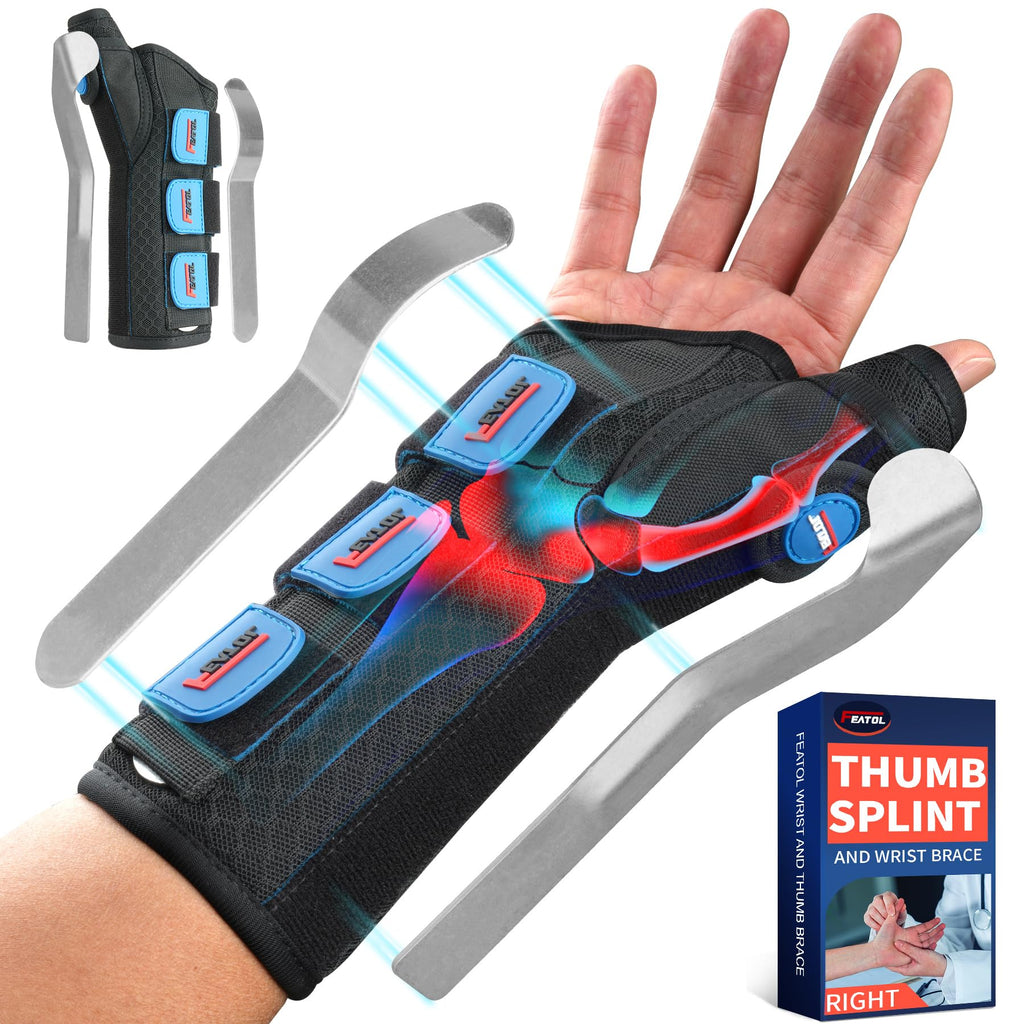 FEATOL Thumb Spica Splint for Carpal Tunnel & De Quervain

