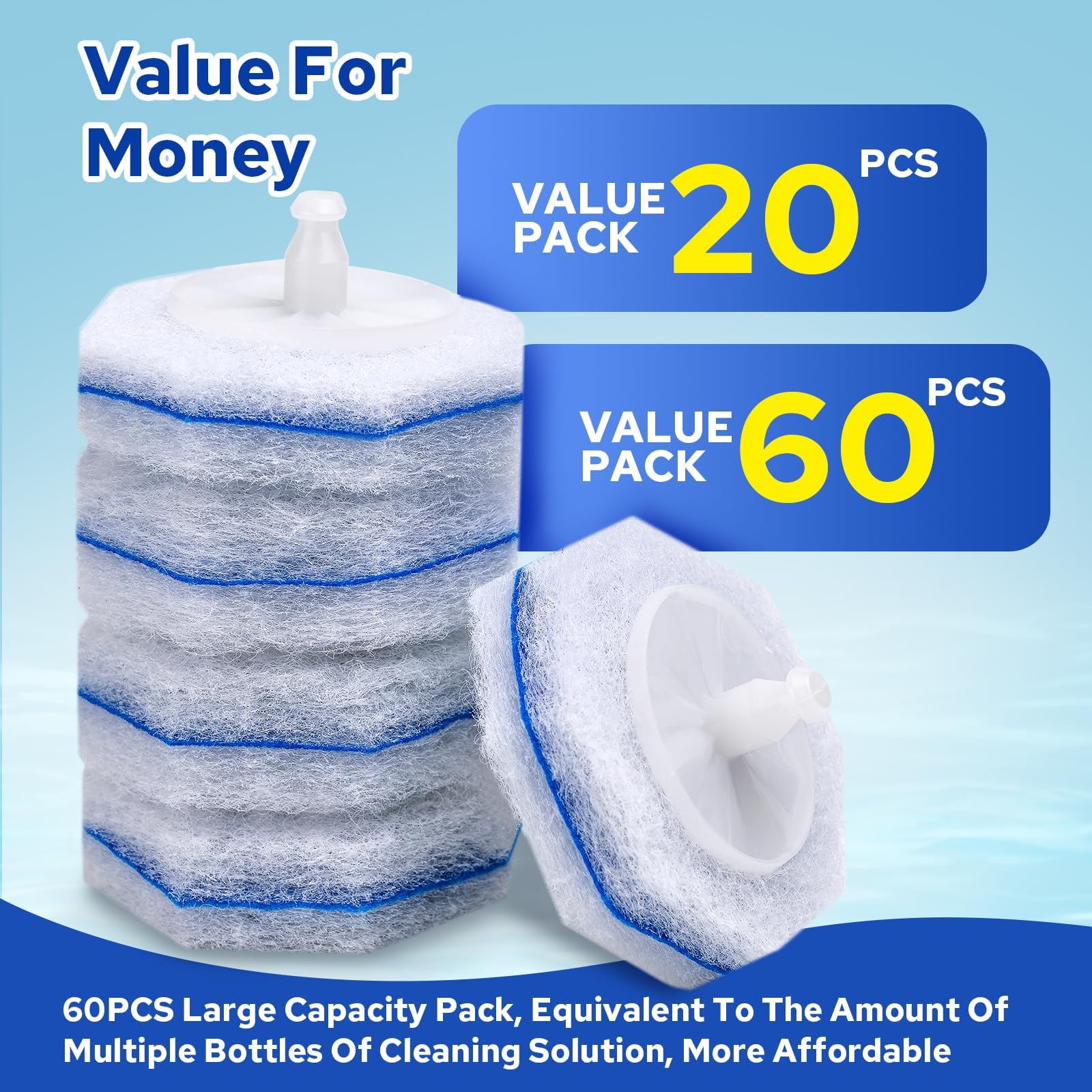 Disposable Toilet Brush Refills - Clorox Compatible

