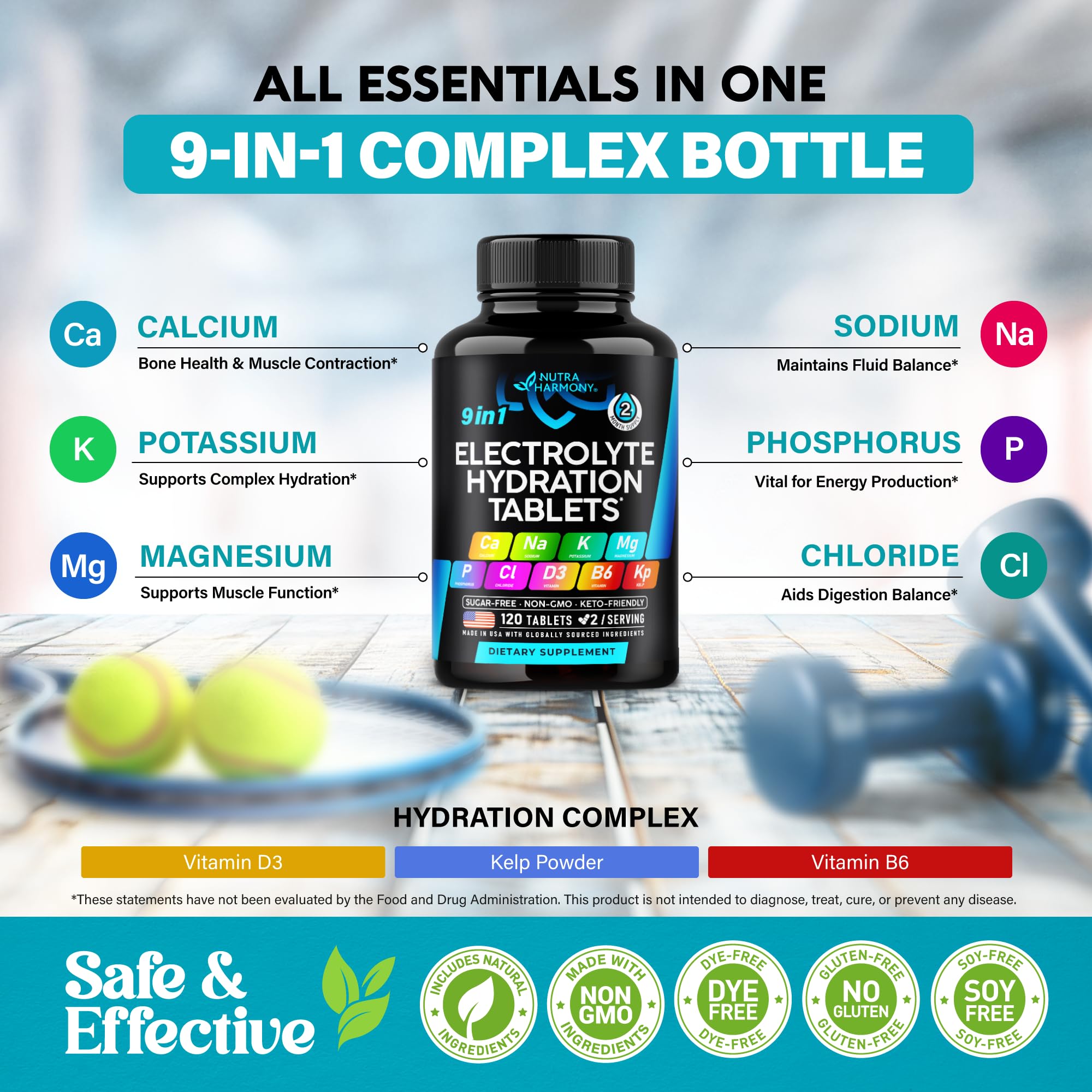 NutraHarmony Electrolyte Tablets for Hydration and Minerals

