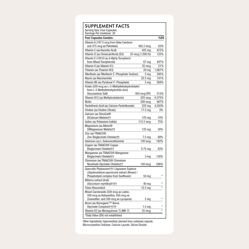 Thorne Daily Multivitamin with Antioxidants | Eye Health

