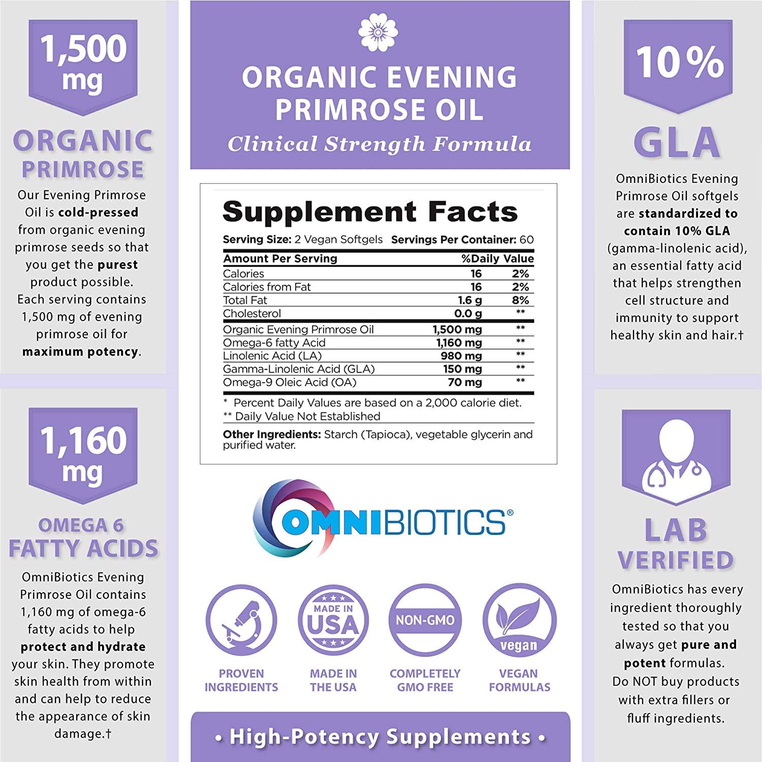 OmniBiotics Evening Primrose Oil for Women - Hormone Balance

