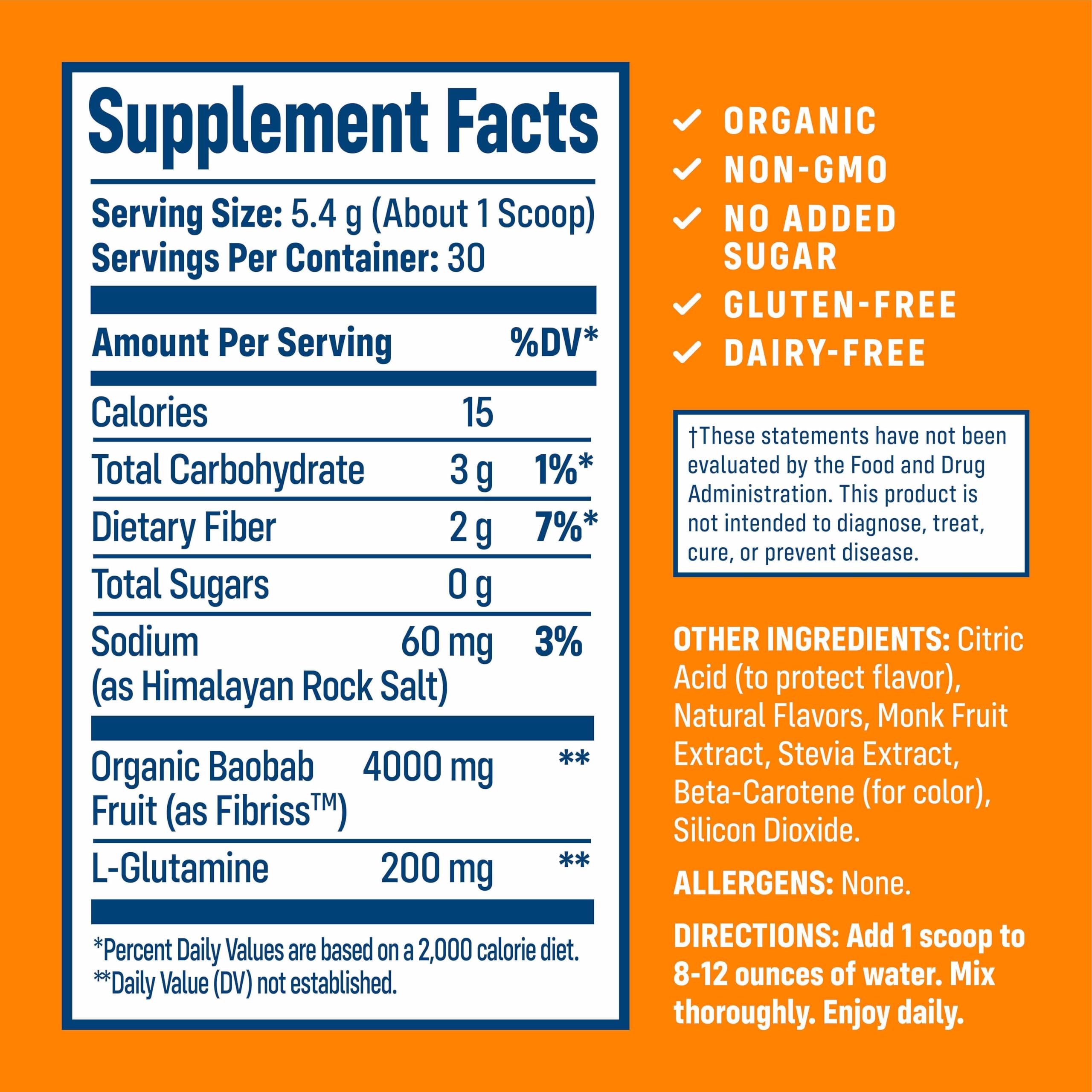 NativePath Organic Baobab Prebiotic Fiber Powder

