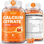 Calcium Citrate Gummies with Vitamin D3 for Adults - 1200 mg Calcium, Vegan