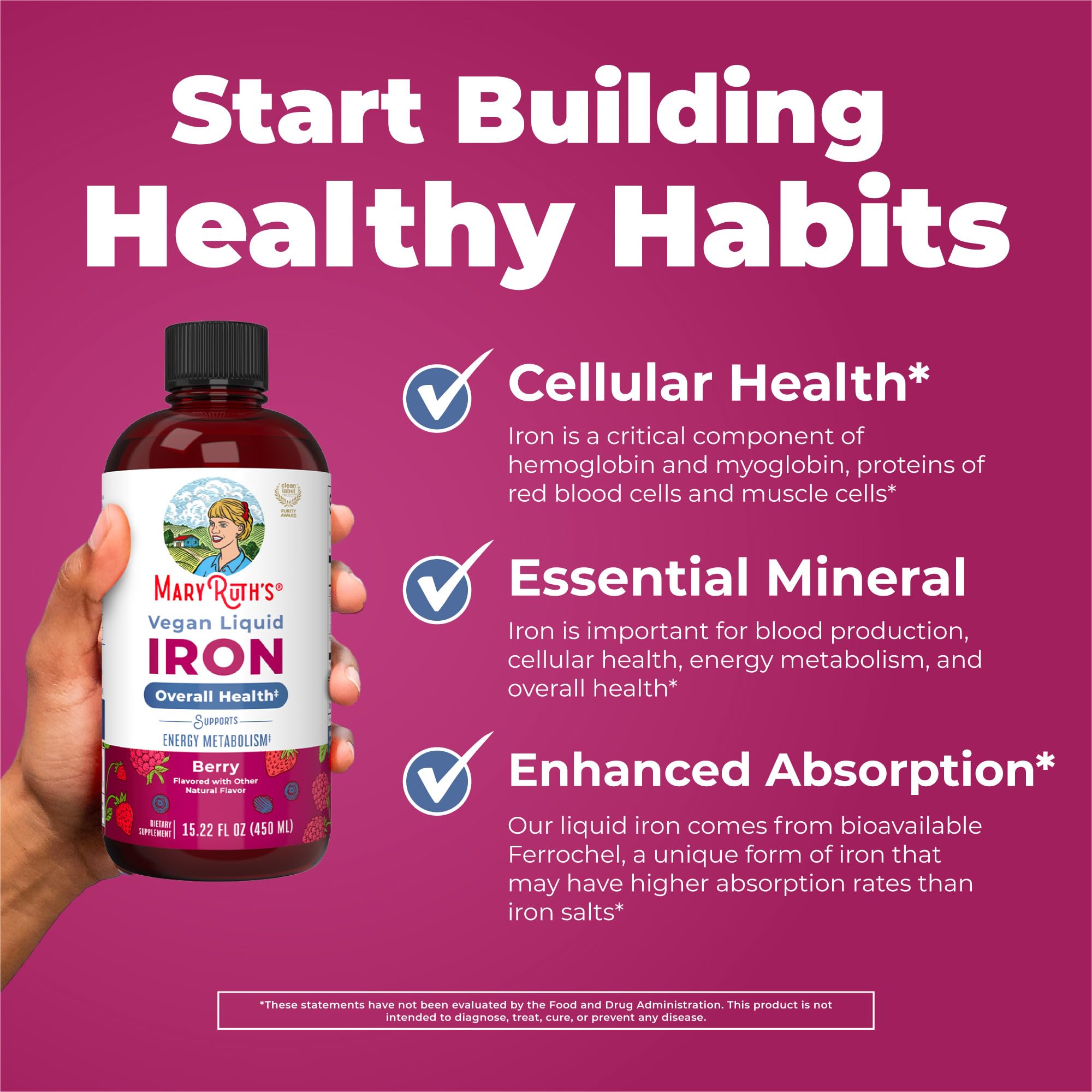 MaryRuth’s Liquid Iron Supplement Ferrous Bisglycinate

