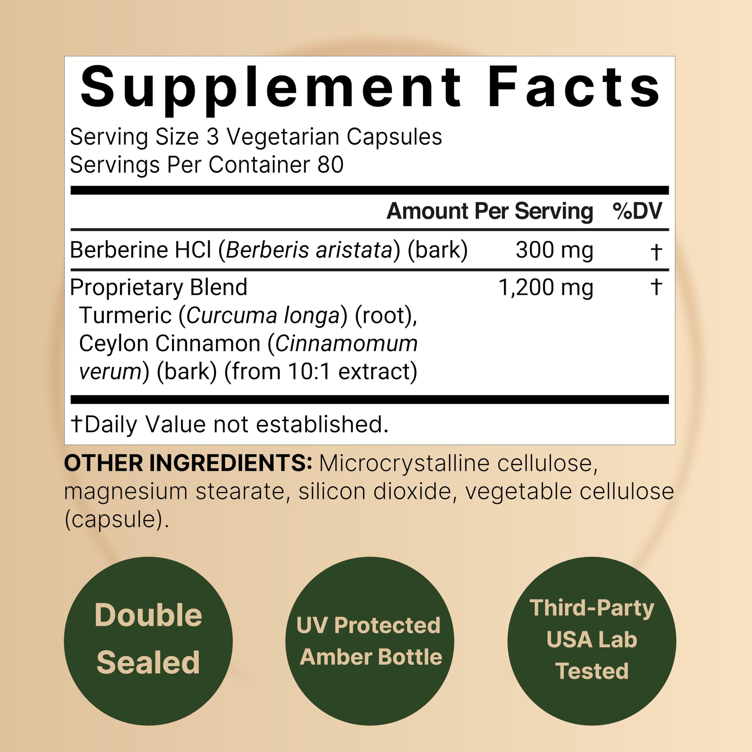 NatureBell Berberine Supplement with Cinnamon & Turmeric

