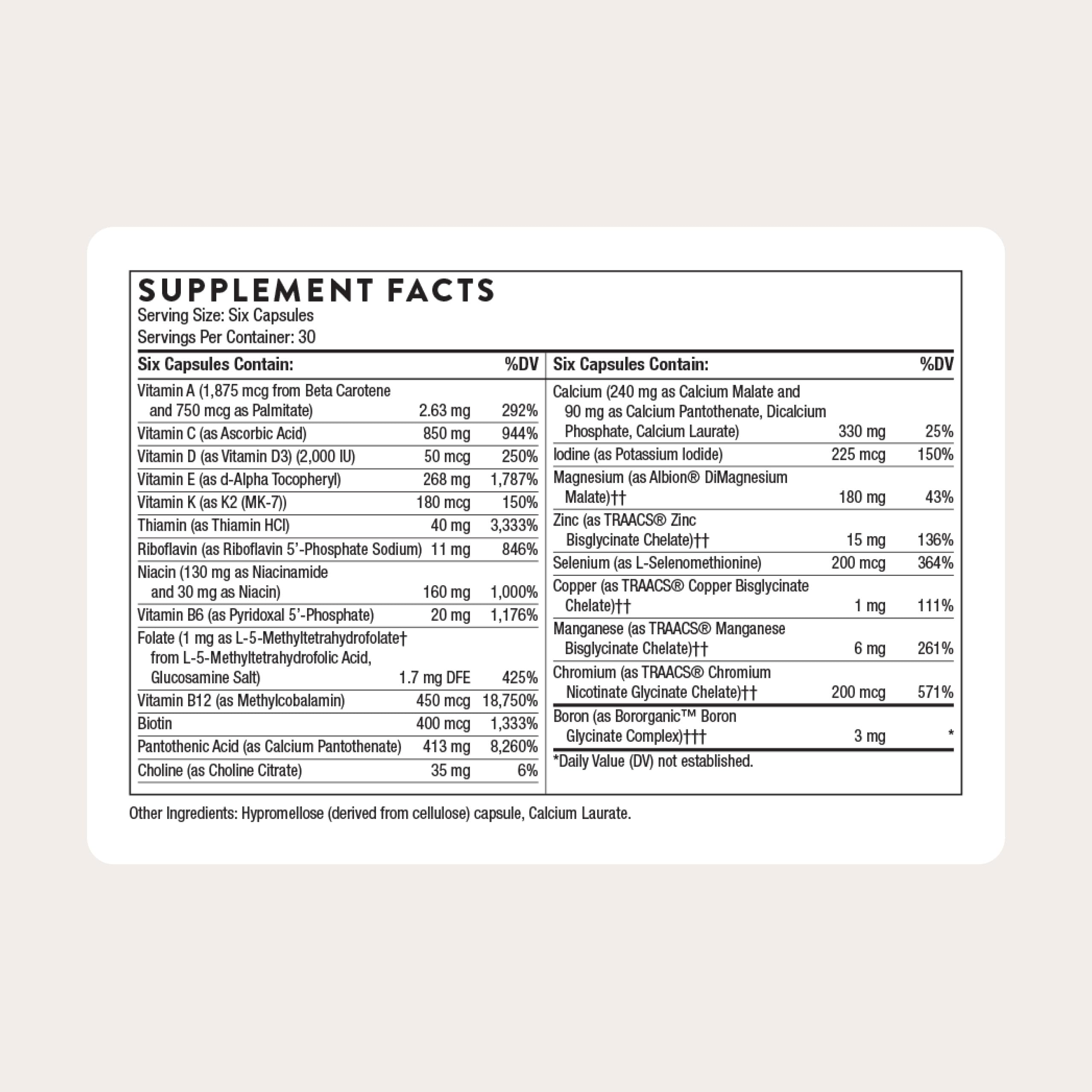 THORNE Multivitamin Daily Complete for Adults

