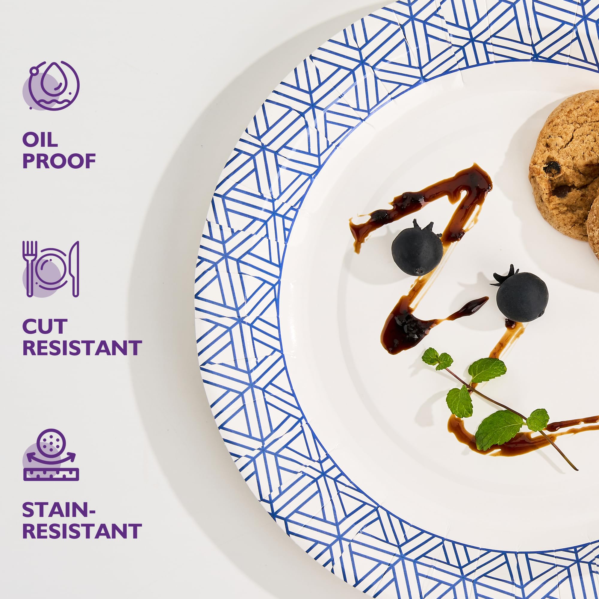 Disposable Paper Plates - Soak-Proof & Grease-Resistant

