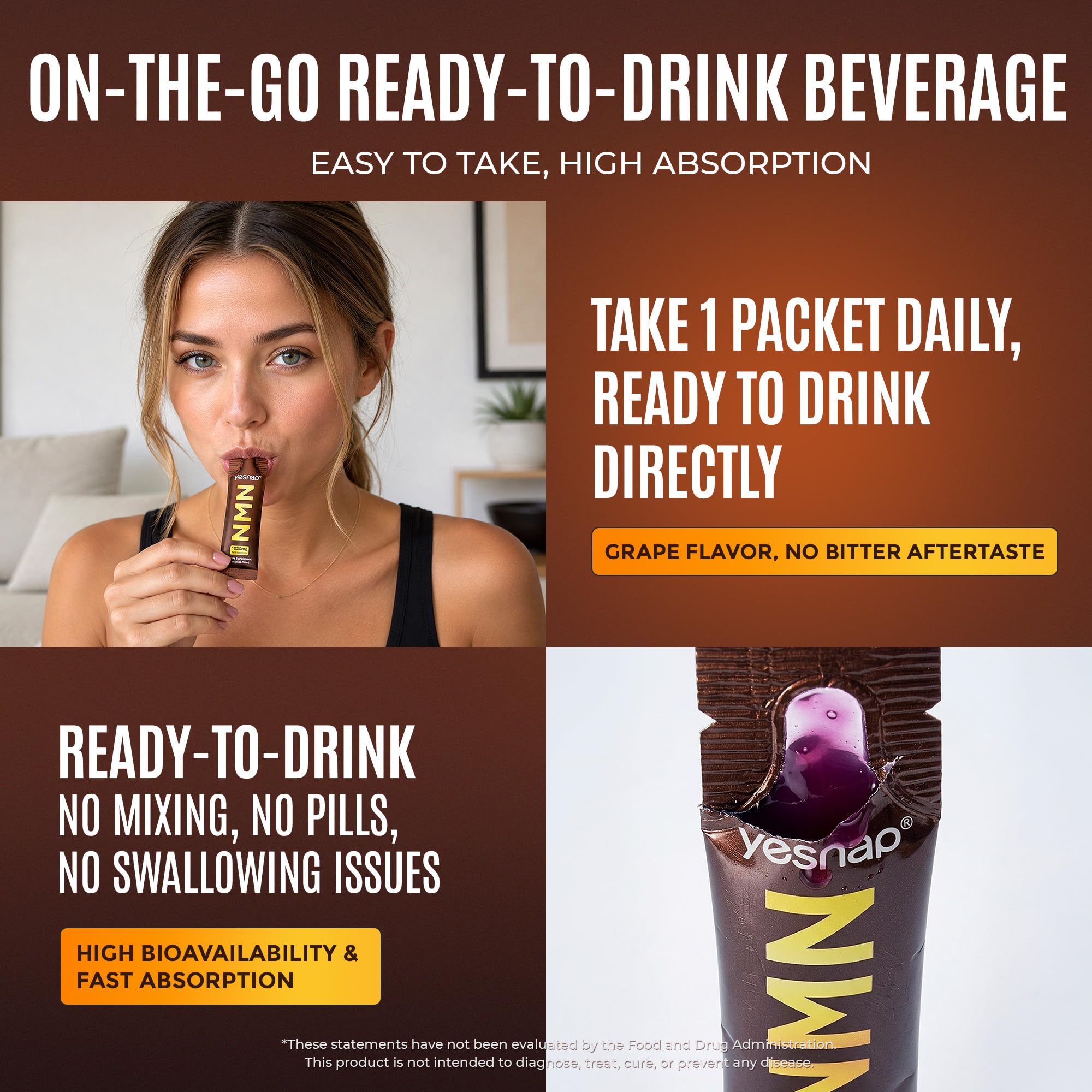 NMN NAD+ Liquid Dietary Supplement with Resveratrol & CoQ10

