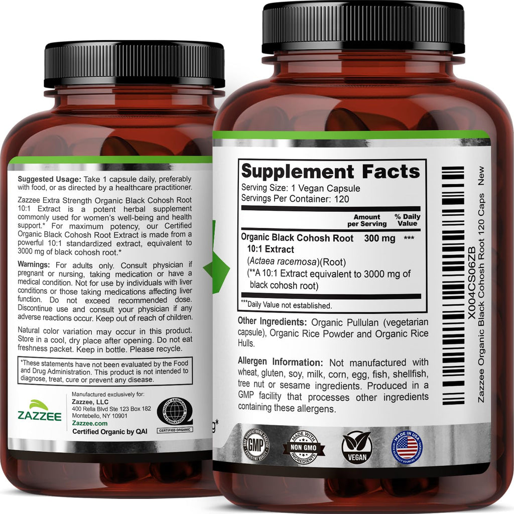 Black Cohosh Extract | Zazzee Naturals Organic Vegan

