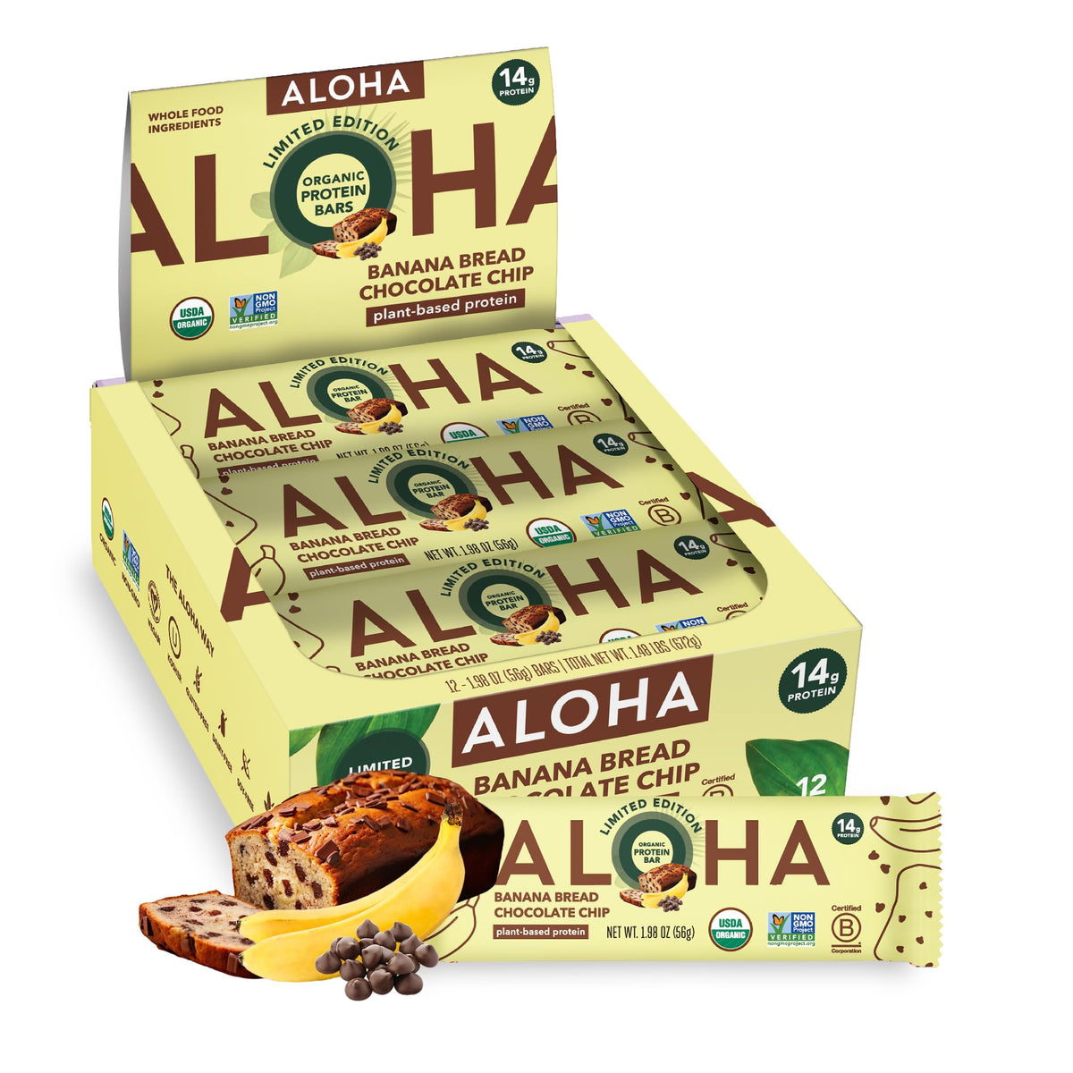 ALOHA Organic Plant Based Protein Bars
