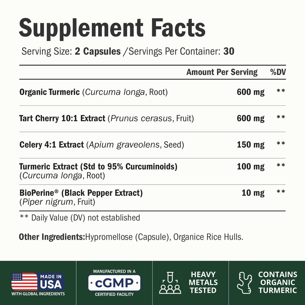 Tart Cherry Capsules for Joint Comfort & Uric Acid Support

