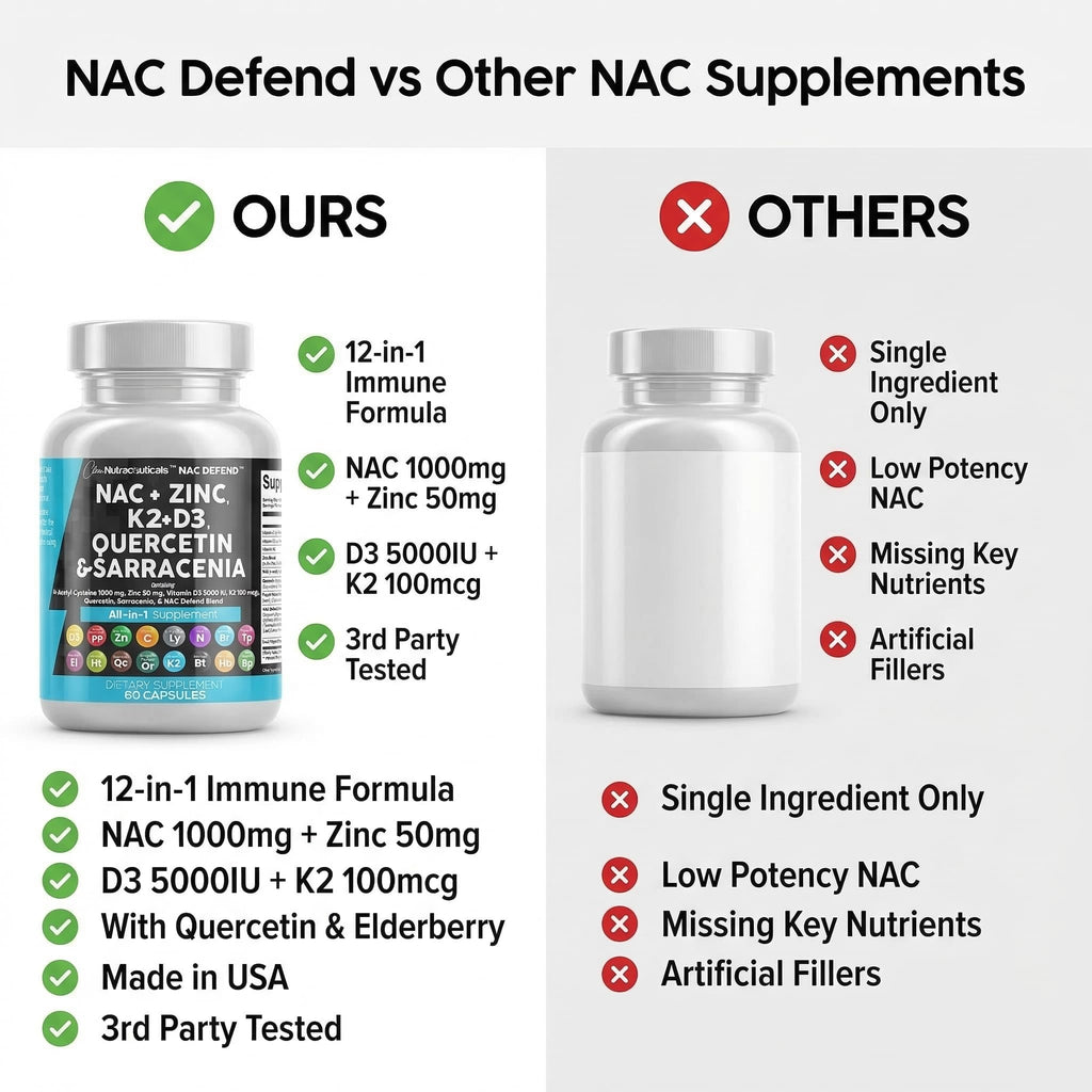 Clean Nutra NAC Immune Support | D3 K2 Zinc Quercetin

