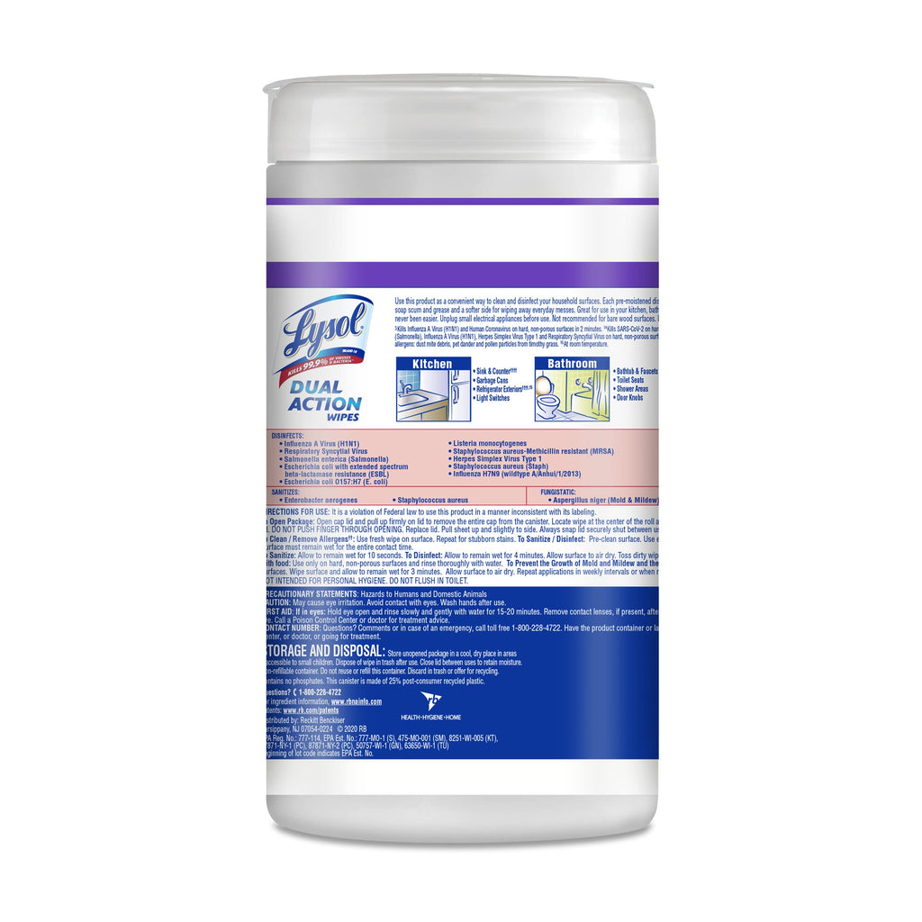 Lysol Disinfecting Wipes Dual Action – Multi-Surface

