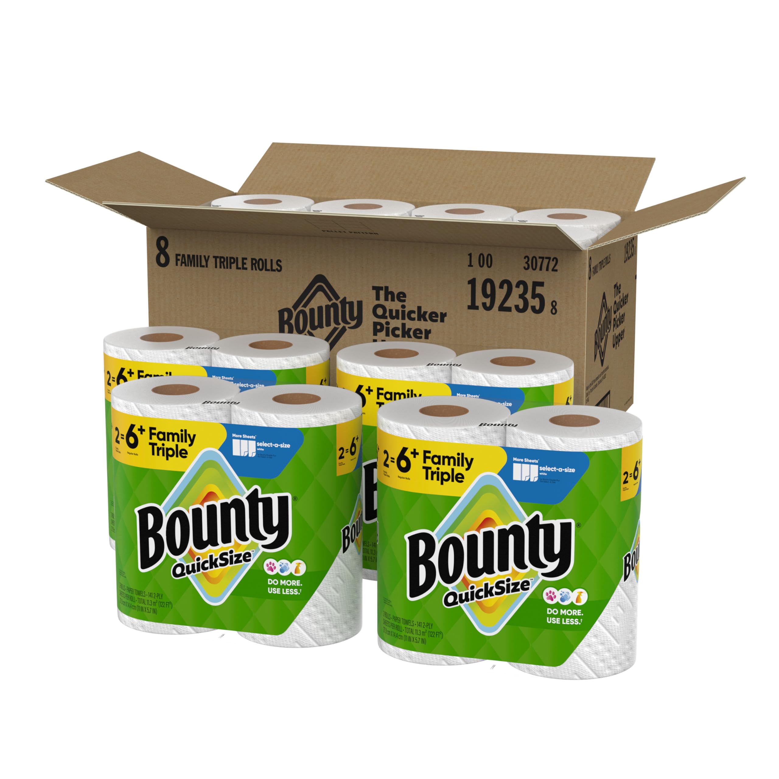 Bounty White Paper Towels | Highly Absorbent Diamond Texture

