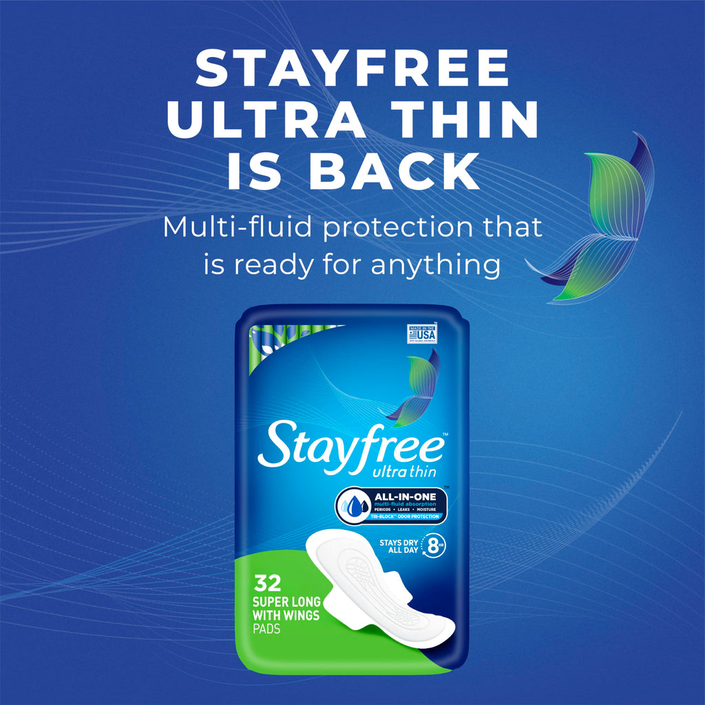 Stayfree Feminine Pads with Integrated Absorption

