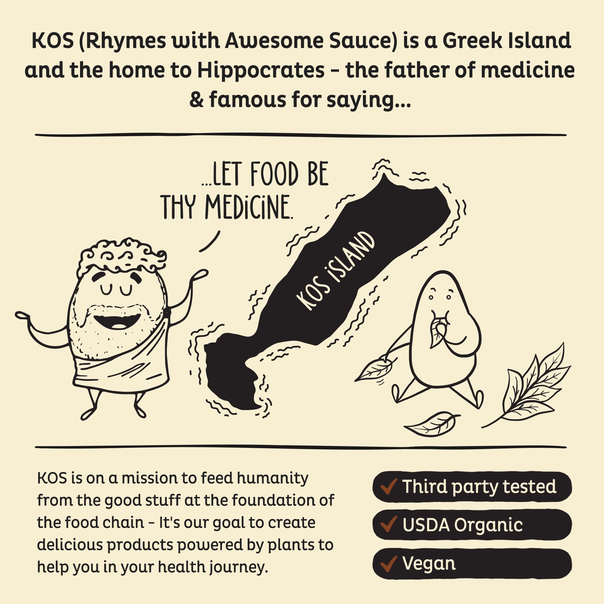 KOS Vegan Protein Powder - Plant-Based Pea Protein Blend

