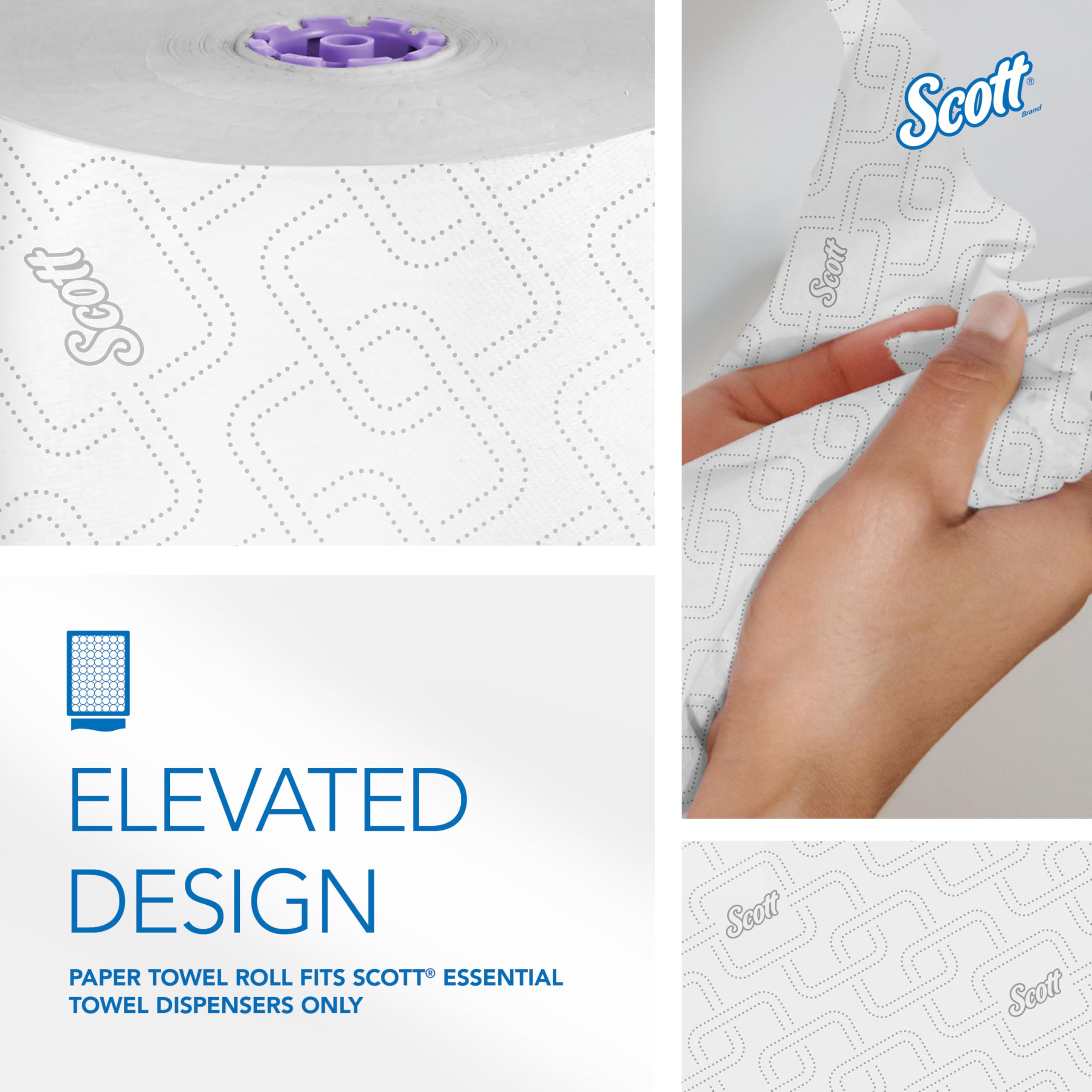 Scott Professional Hard Roll Towels - White | Purple Core Compatible

