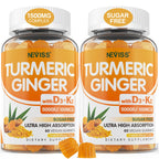 Neviss Turmeric Gummies with D3 & K2 | Bone & Immune Support

