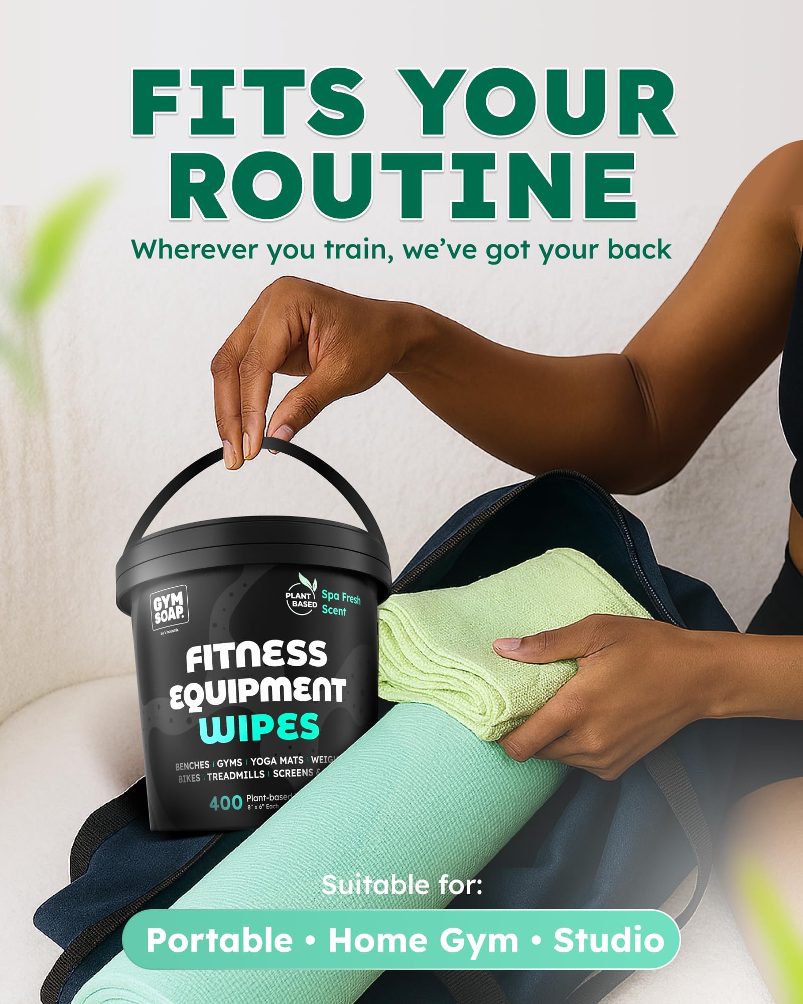 GymSoap Plant-Based Gym Equipment Wipes

