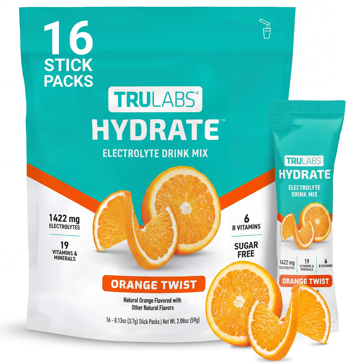 TRULABS Hydrate Electrolyte Drink Mix – Sugar-Free On-the-Go