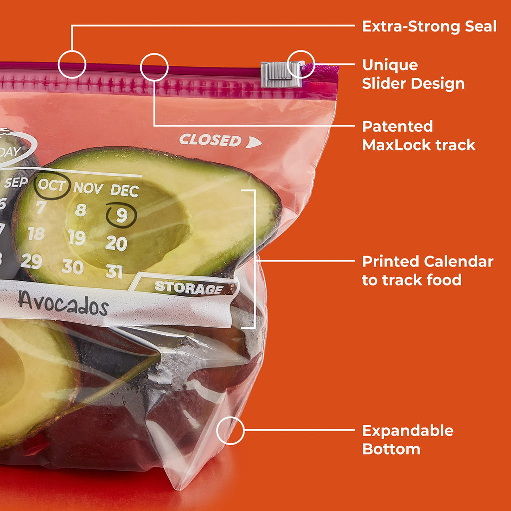 Hefty Calendar Slider Bags with Date Labels

