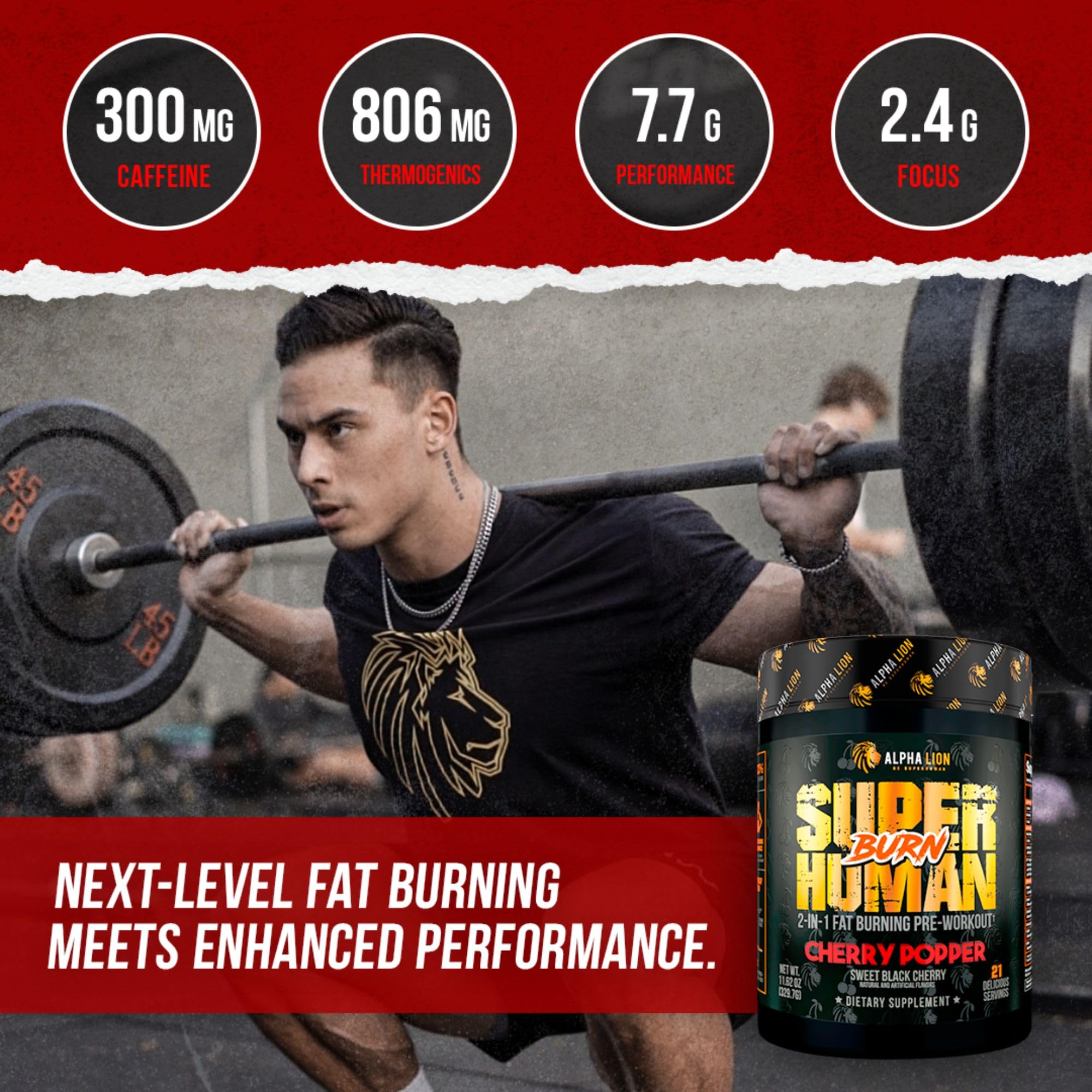 ALPHA LION Superhuman Burn Pre Workout and Fat Burner

