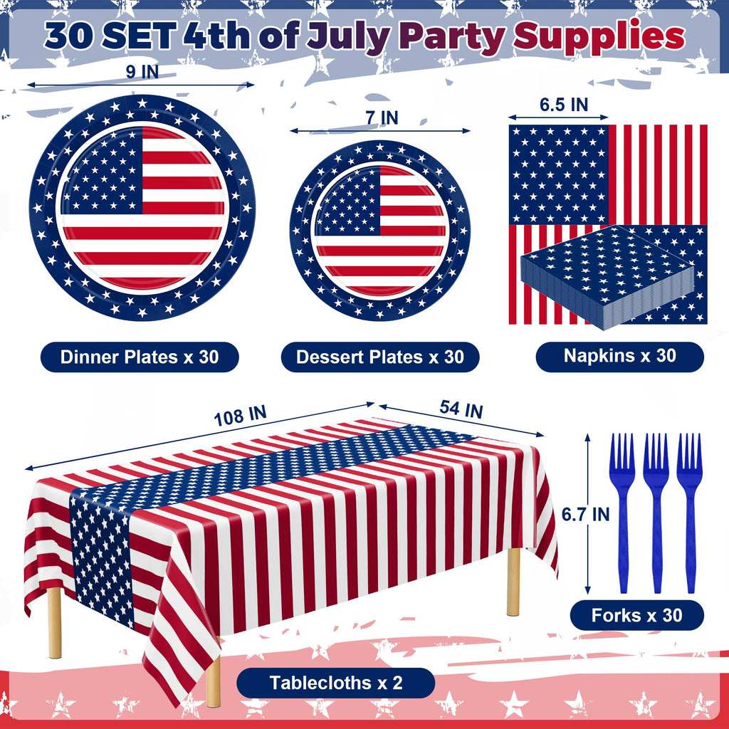 Patriotic Disposable Dinnerware Set by QZYL

