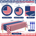 Patriotic Disposable Dinnerware Set by QZYL

