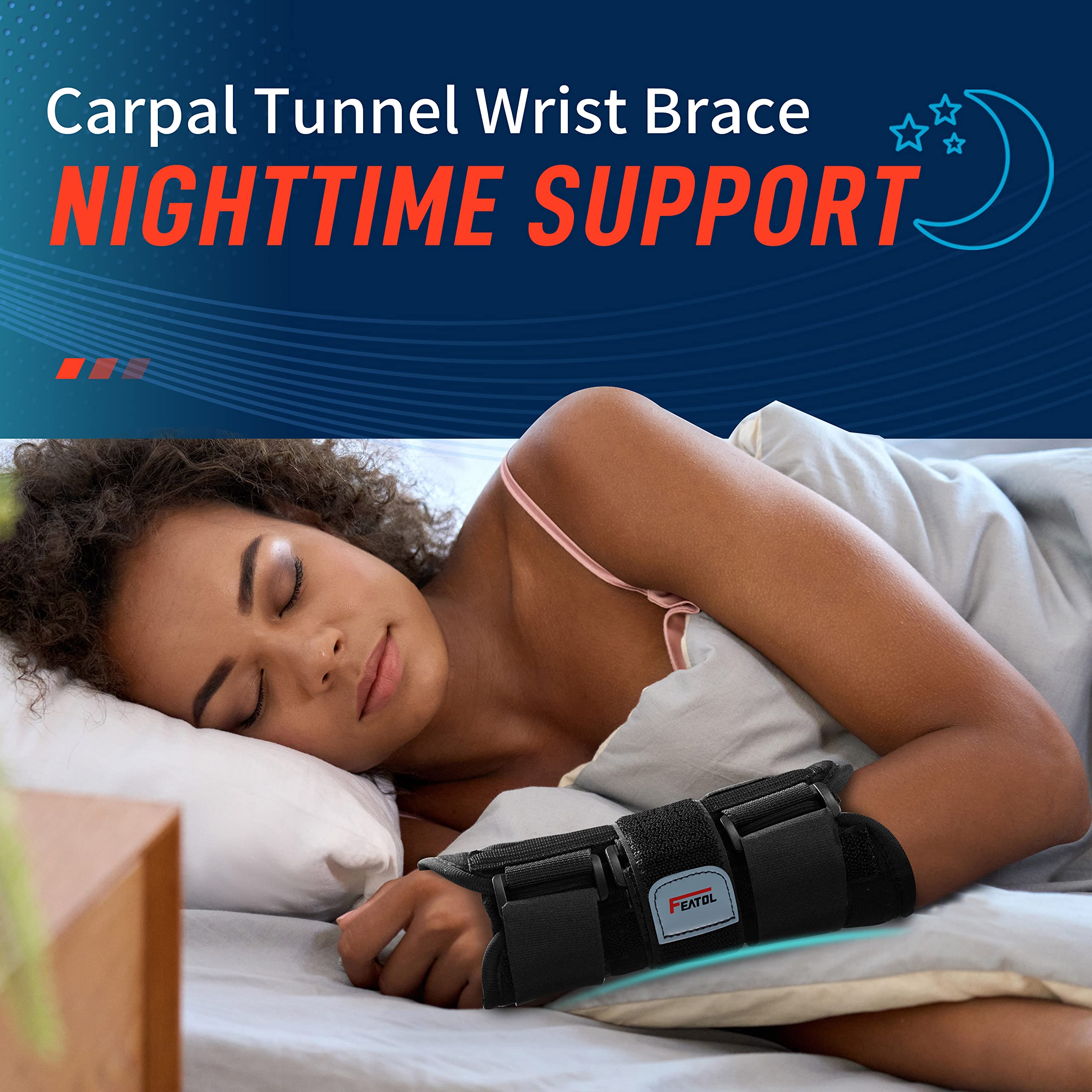 FEATOL Wrist Brace with Splints for Carpal Tunnel

