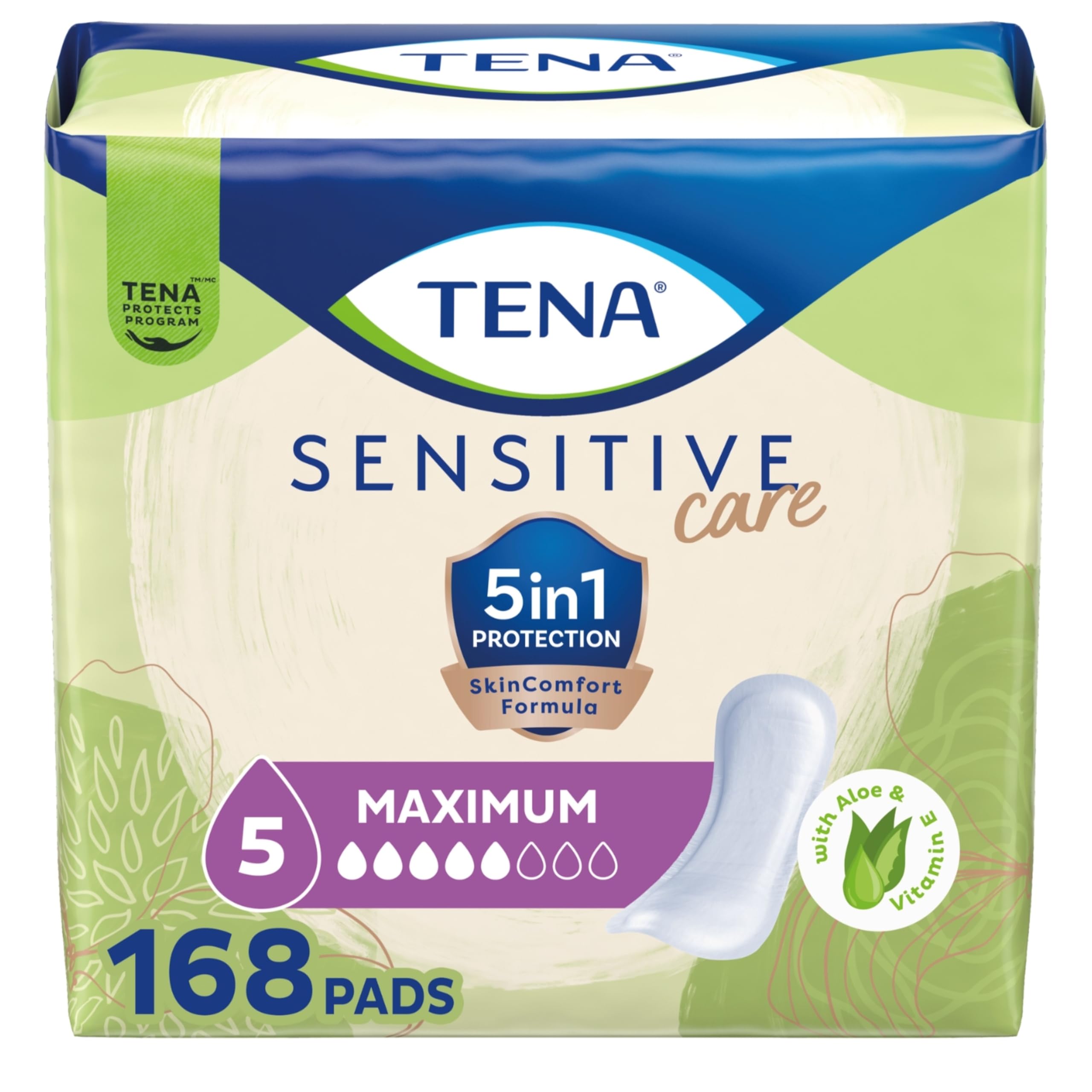TENA Sensitive Care Incontinence Pads for Women - Maximum Absorbency