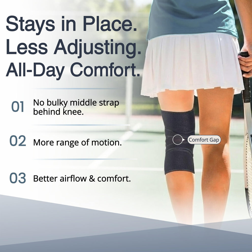 Knee Brace with Wraparound Support and Stabilizers

