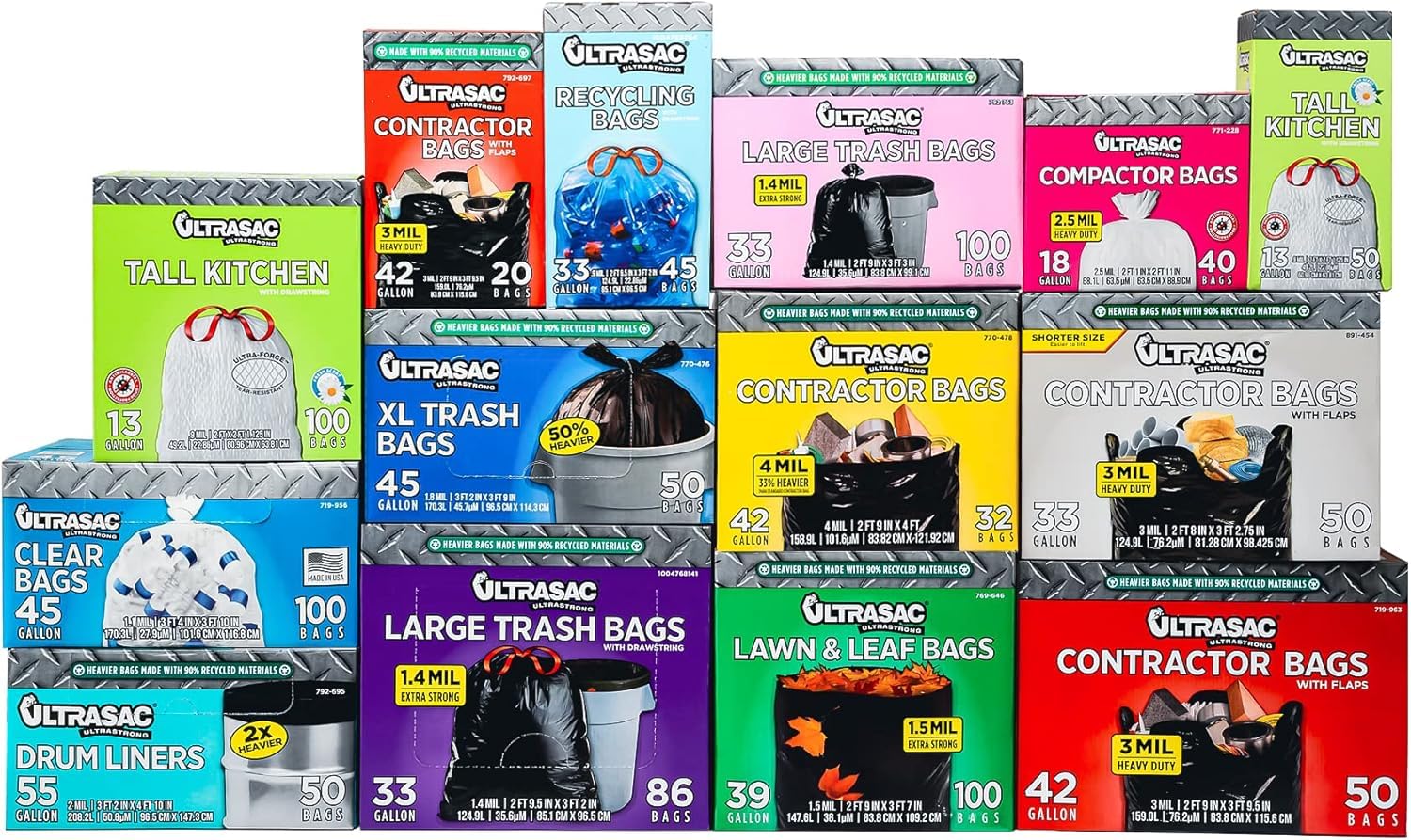 Ultrasac Heavy Duty Contractor Trash Bags - USA Made

