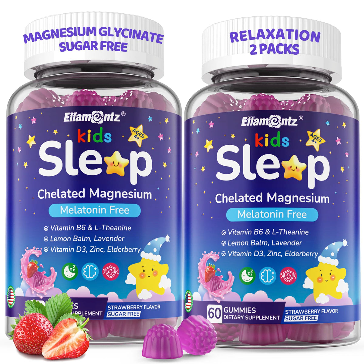 Kids Sleep Gummies Melatonin-Free with Magnesium & L-Theanine

