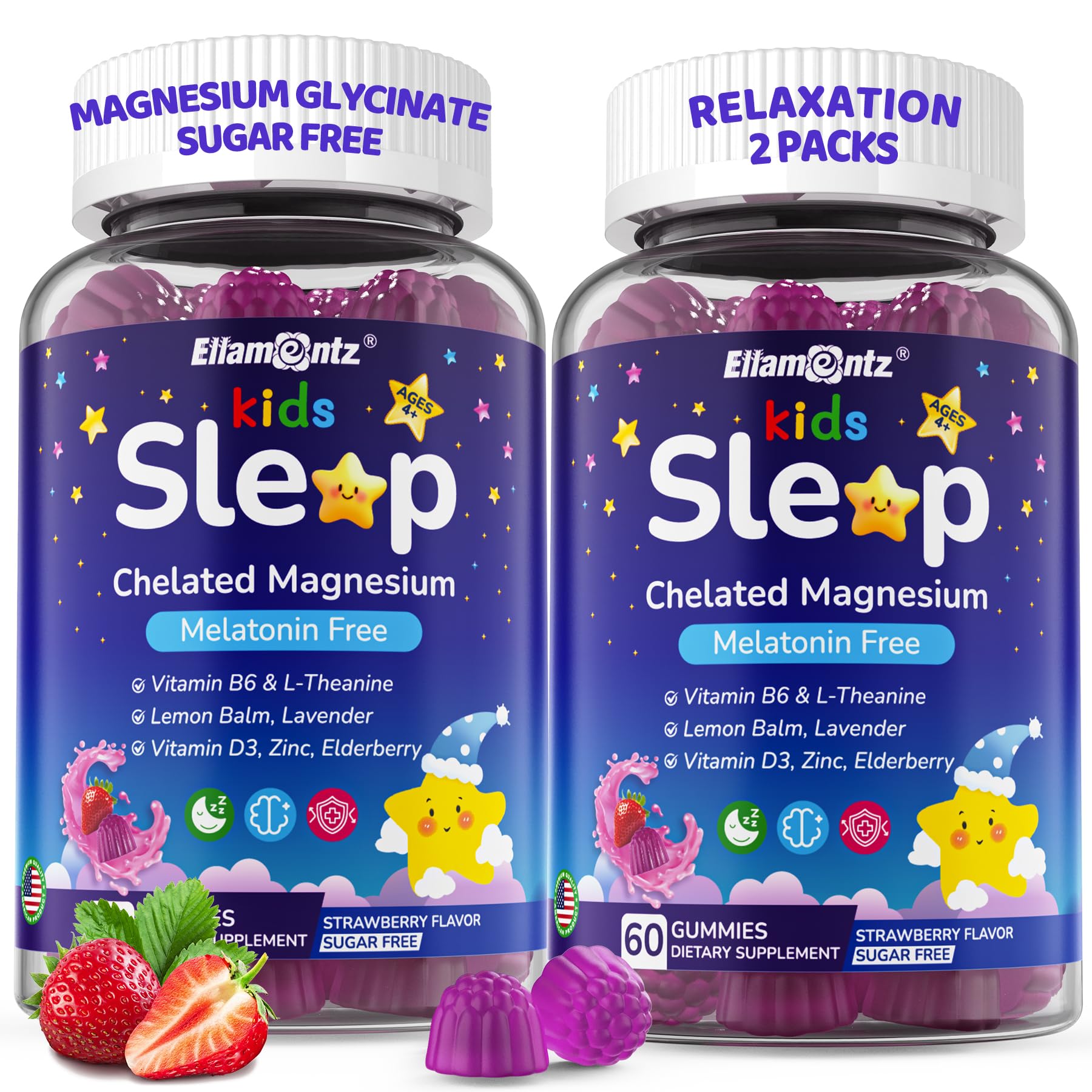 Kids Sleep Gummies Melatonin-Free with Magnesium & L-Theanine

