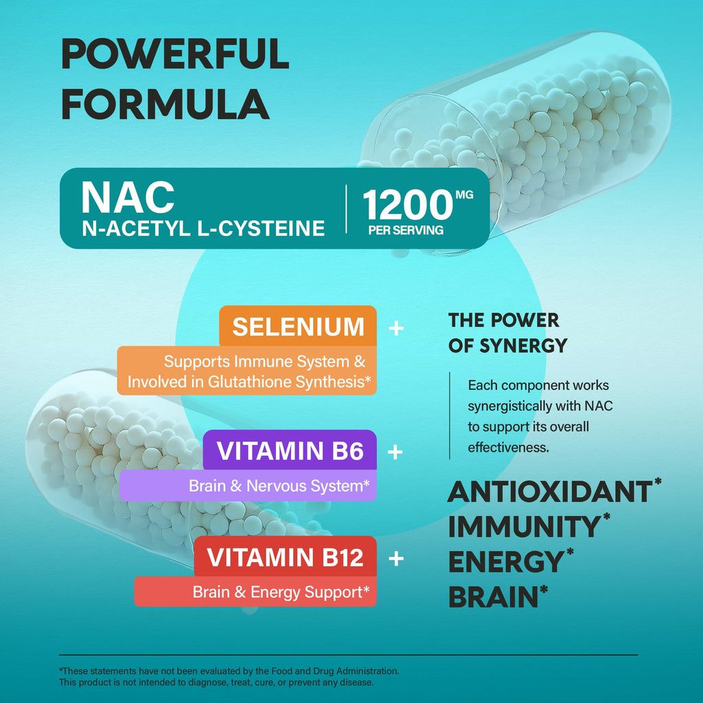 NAC Supplement with Selenium & B Vitamins | Immune Support


