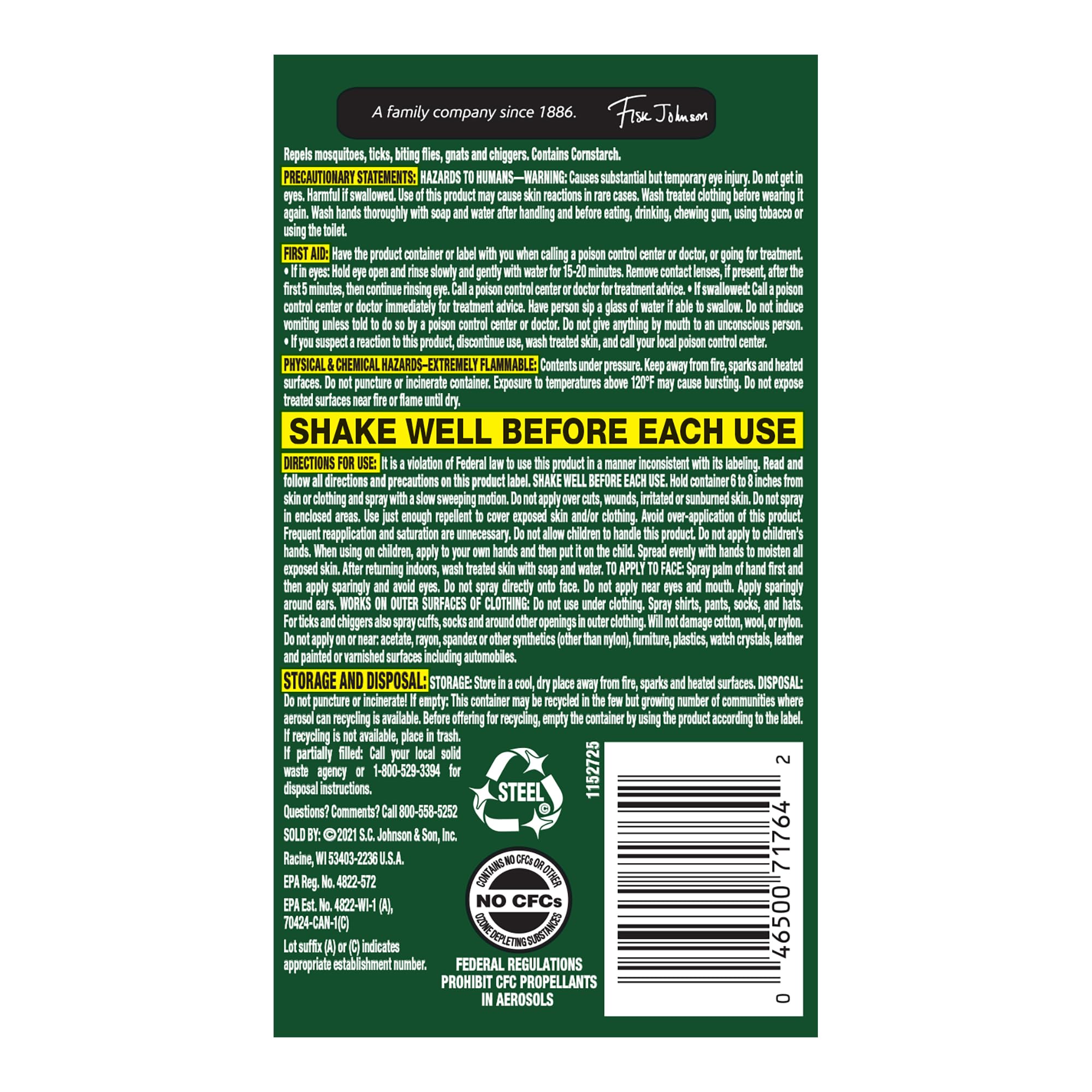 OFF! Deep Woods Insect Repellent Aerosol Dry Non-Greasy

