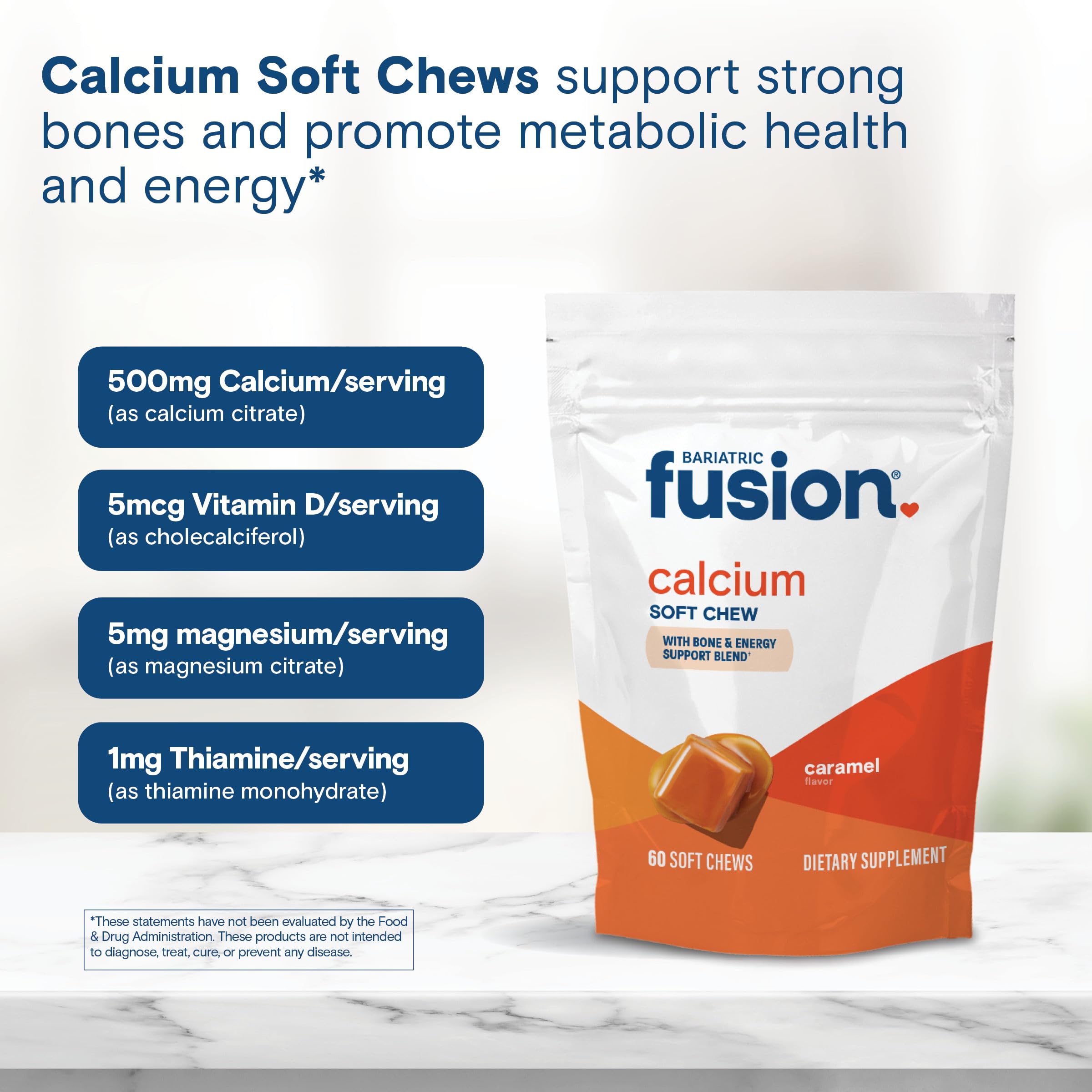 Bariatric Fusion Calcium Citrate Chews with Vitamin D3 | Sugar Free

