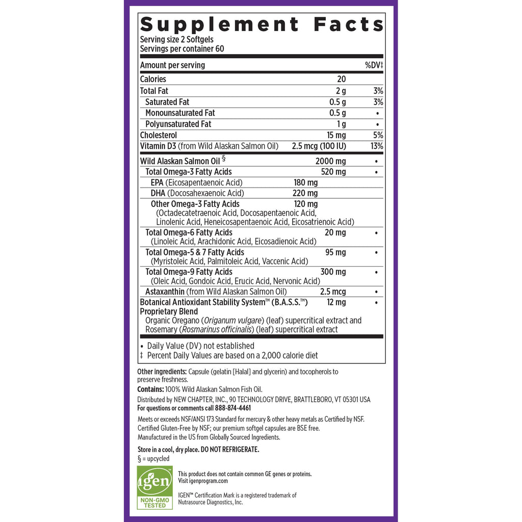 New Chapter Wholemega Wild Alaskan Fish Oil 2000 mg

