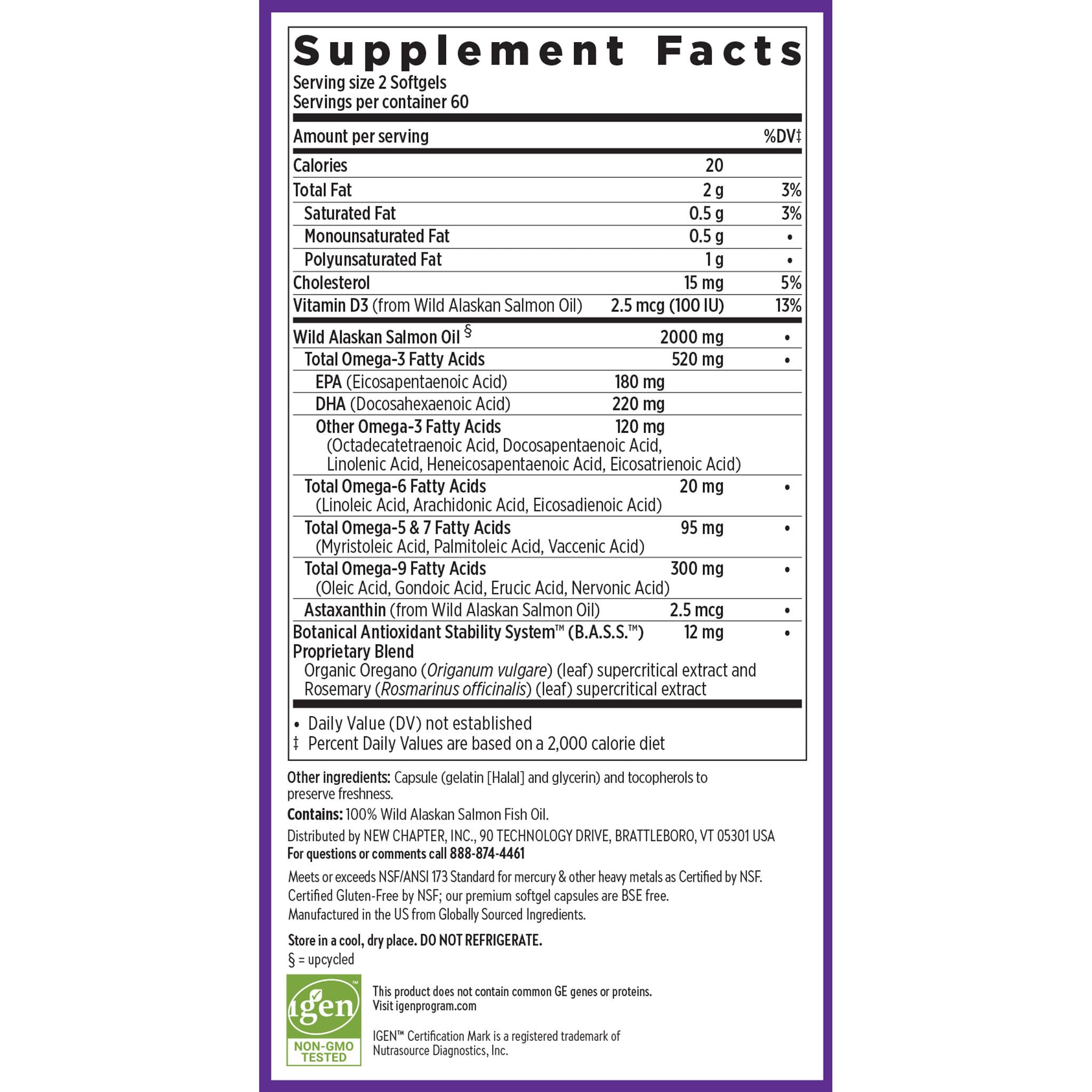 New Chapter Wholemega Wild Alaskan Fish Oil 2000 mg

