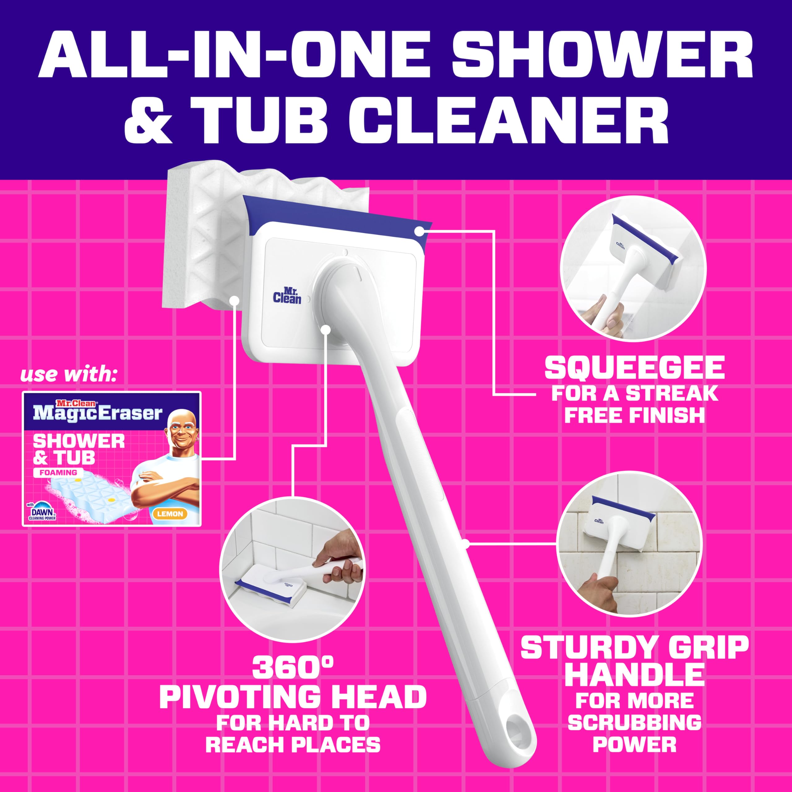 Mr. Clean Shower & Tub Scrubber – All-in-One Bathroom Cleaner

