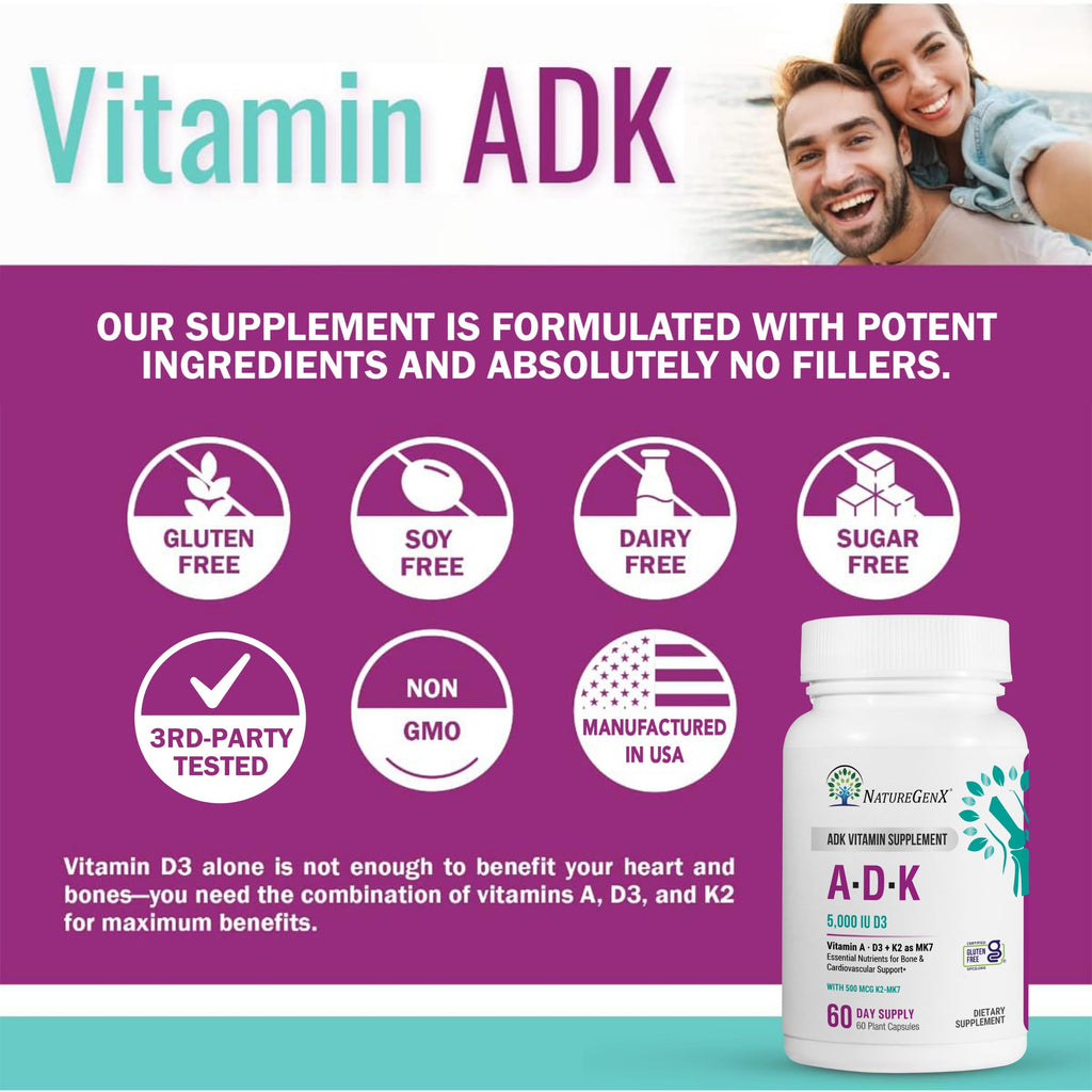 NatureGenX ADK Vitamin Supplement for Bone Health

