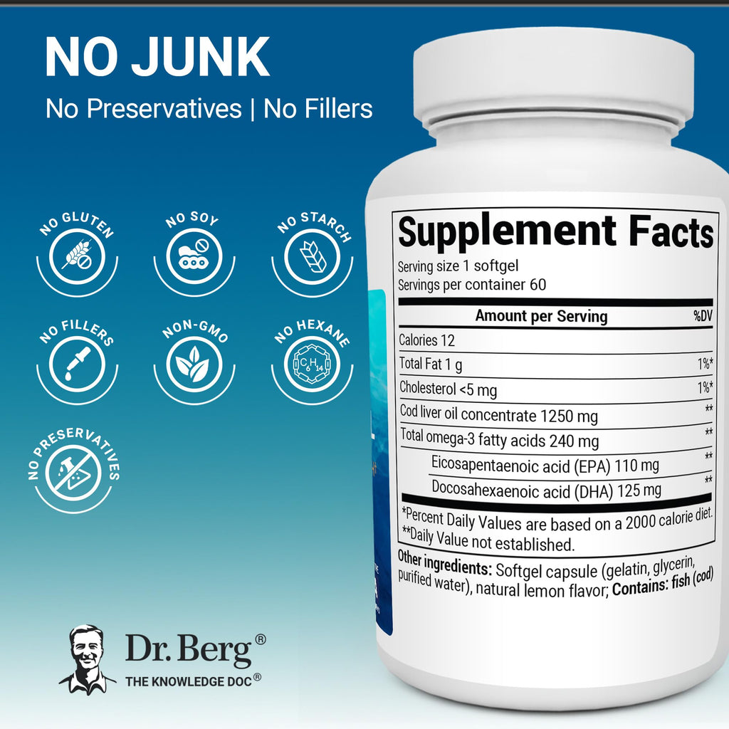 Dr. Berg Omega-3 Cod Liver Oil Supplement

