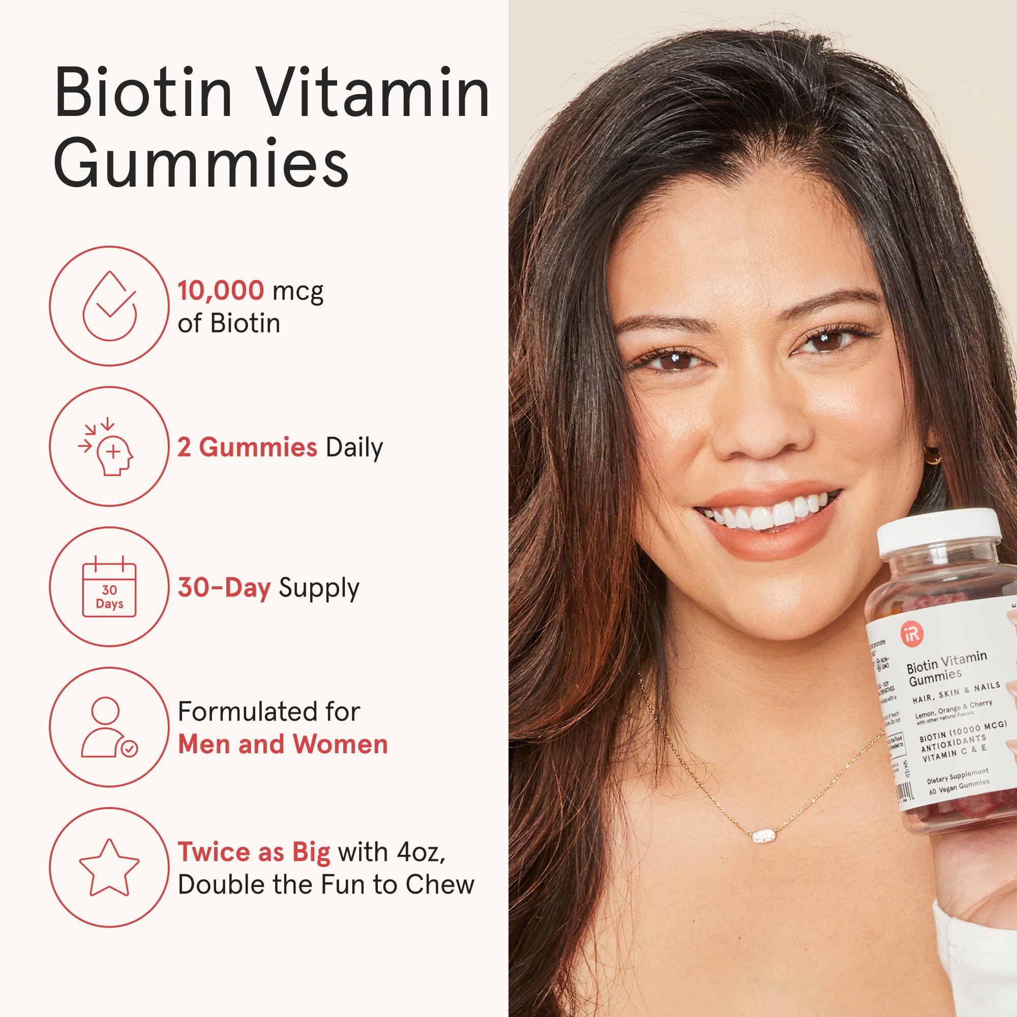 iRestore Biotin Gummies for Hair, Skin & Nails – Vegan

