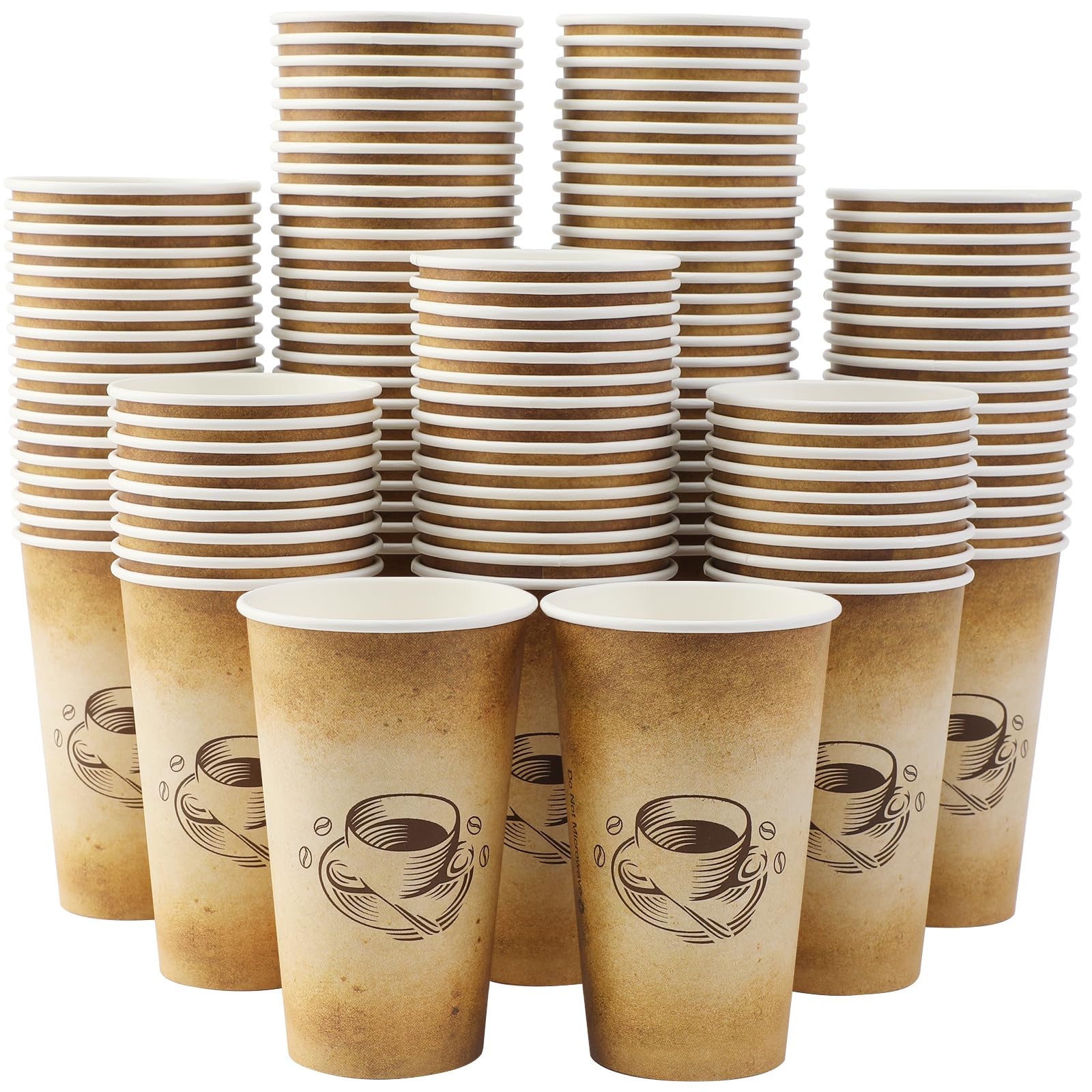 Clawsoff Paper Coffee Cups – Retro Design, Leak-Proof for Hot or Cold Beverages