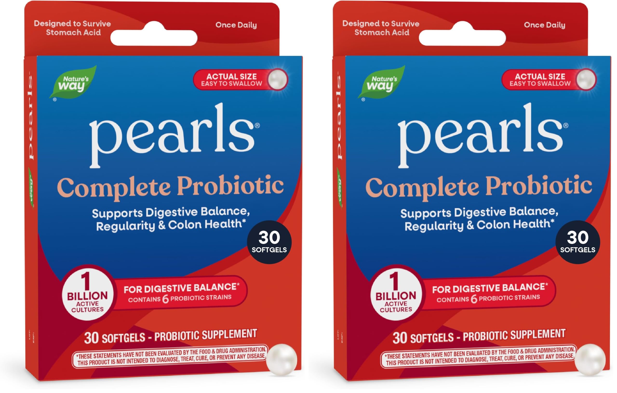 Nature's Way Pearls Complete Probiotic – Digestive & Immune Support, 1B CFU