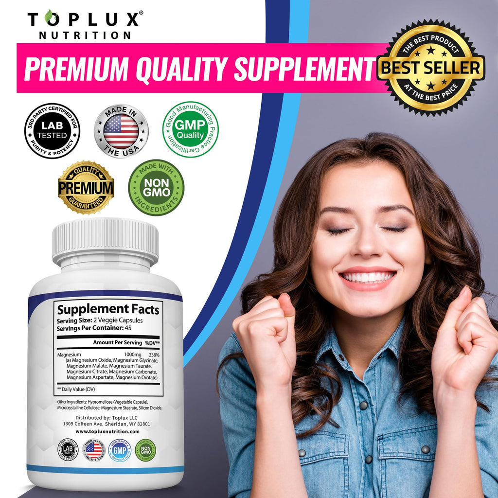 Toplux Magnesium Complex Supplement | Bone & Muscle Support

