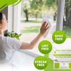 The White Green Cloth Reusable Cleaning Cloth for Glass

