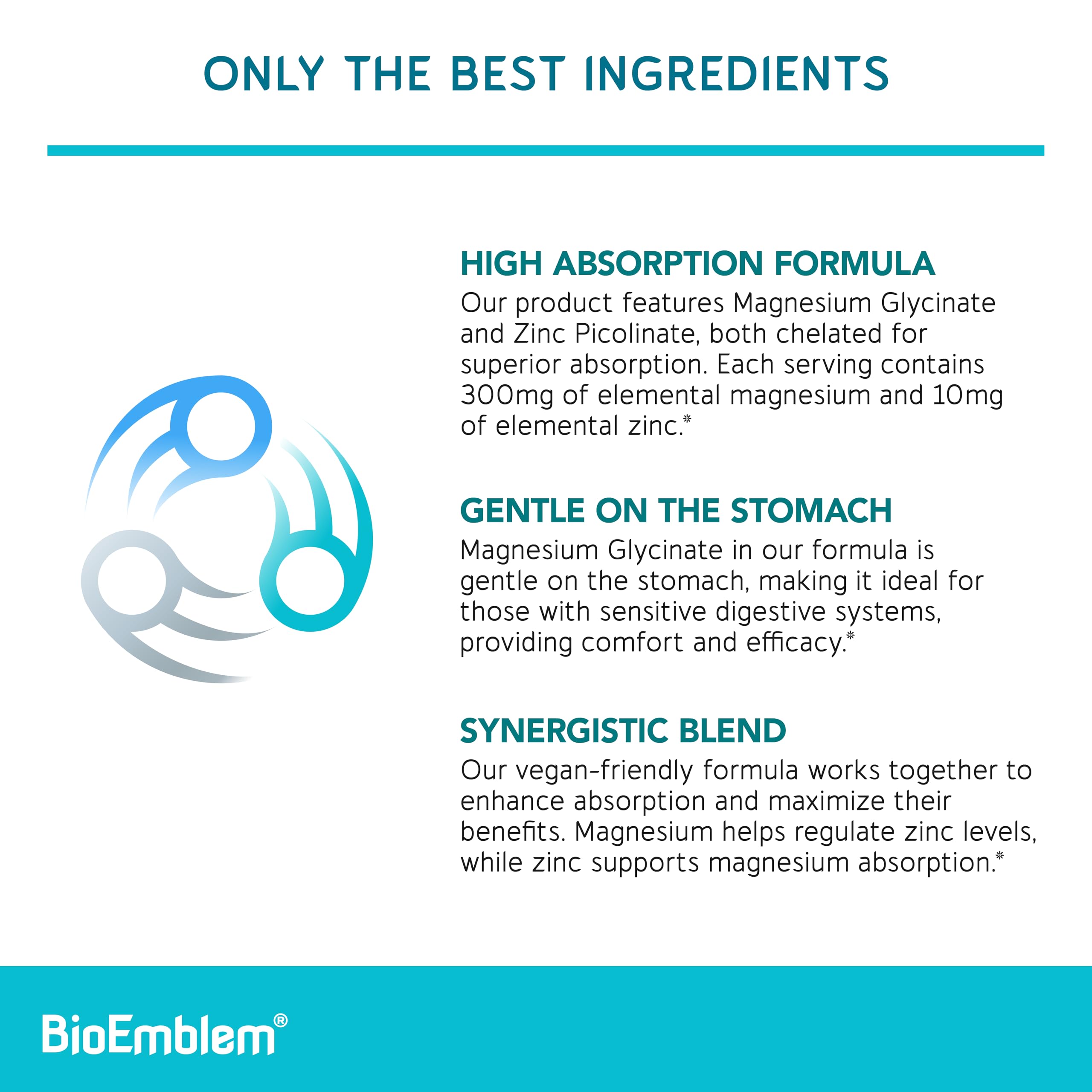 Magnesium Glycinate with Zinc by BioEmblem - High Absorption

