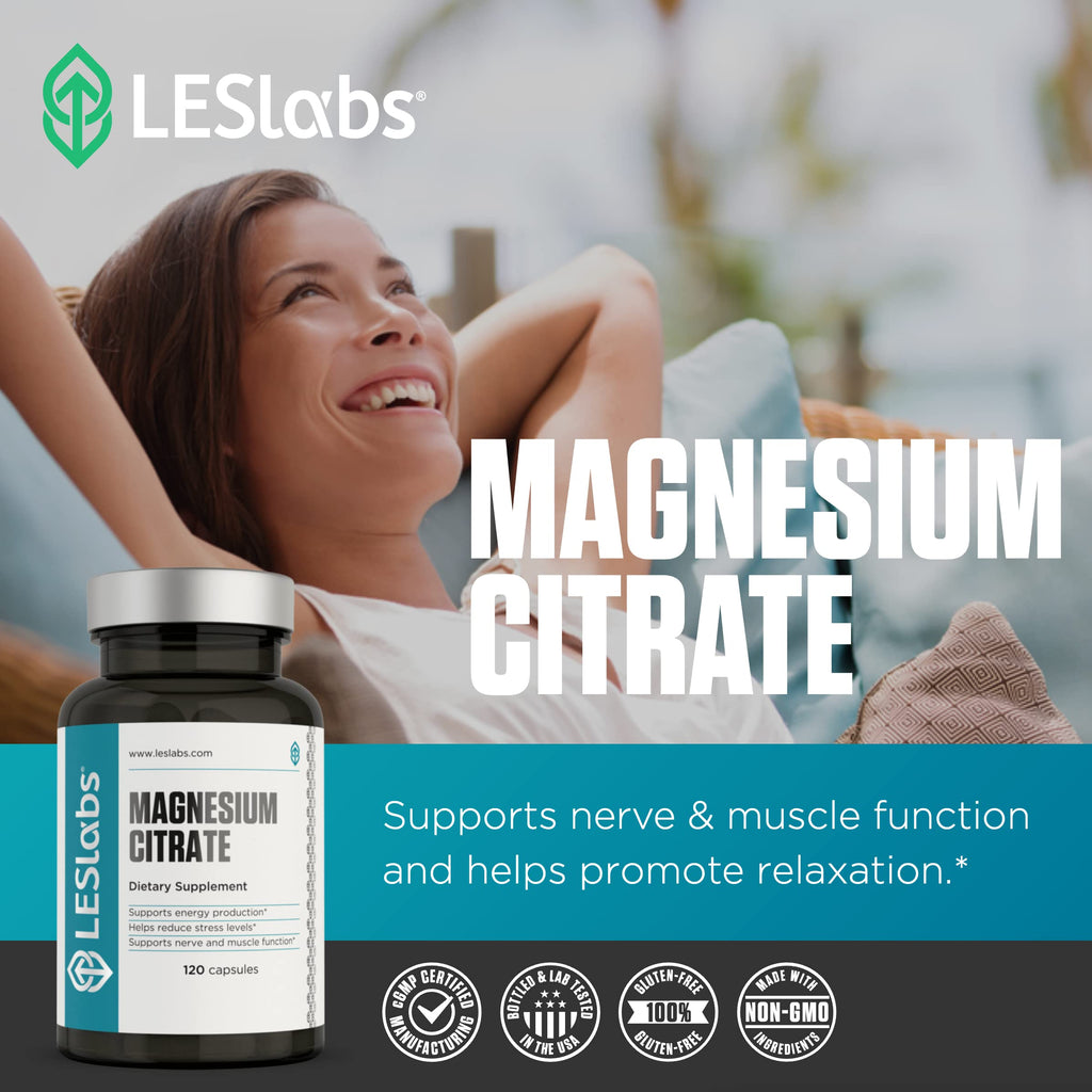 LES Labs Magnesium Citrate Supplement for Stress & Sleep

