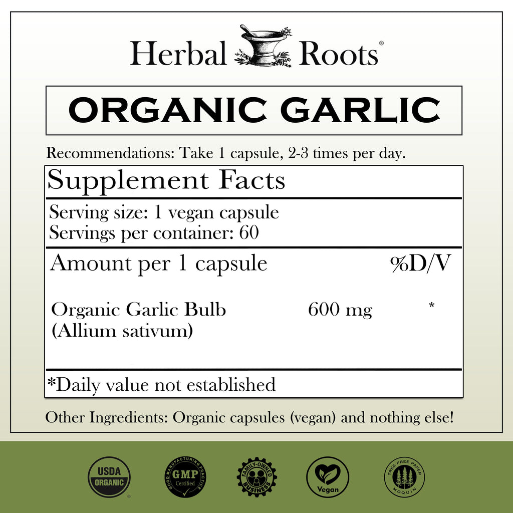 Herbal Roots Garlic Pills for Immune Support

